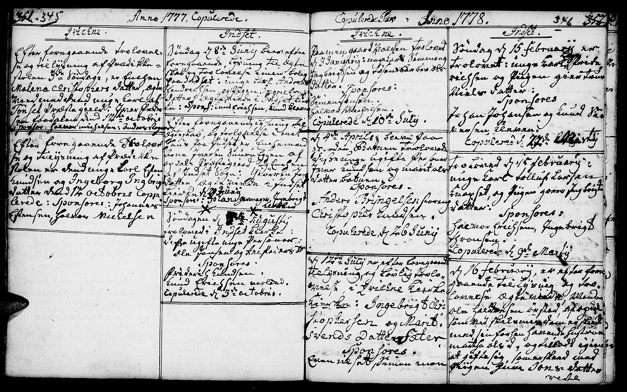 Kvikne prestekontor, SAH/PREST-064/H/Ha/Haa/L0002: Parish register (official) no. 2, 1764-1784, p. 345-346