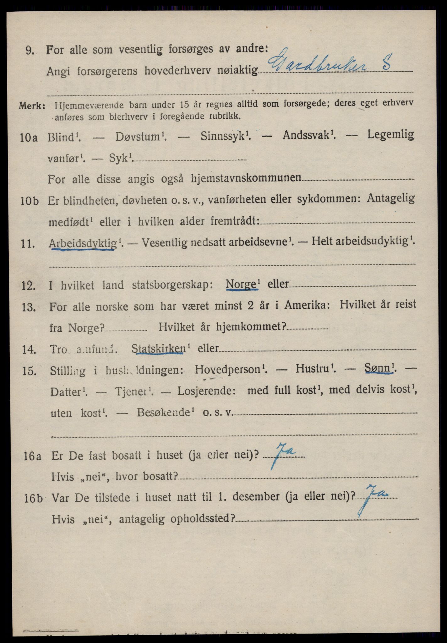 SAT, 1920 census for Vestnes, 1920, p. 3410