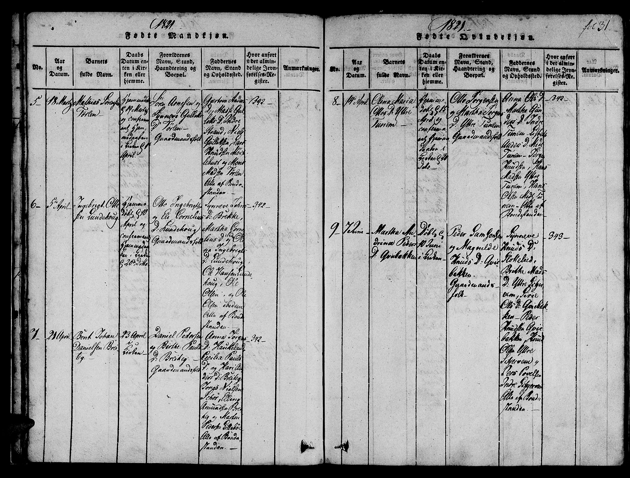 Ministerialprotokoller, klokkerbøker og fødselsregistre - Møre og Romsdal, AV/SAT-A-1454/501/L0004: Parish register (official) no. 501A04, 1816-1831, p. 31