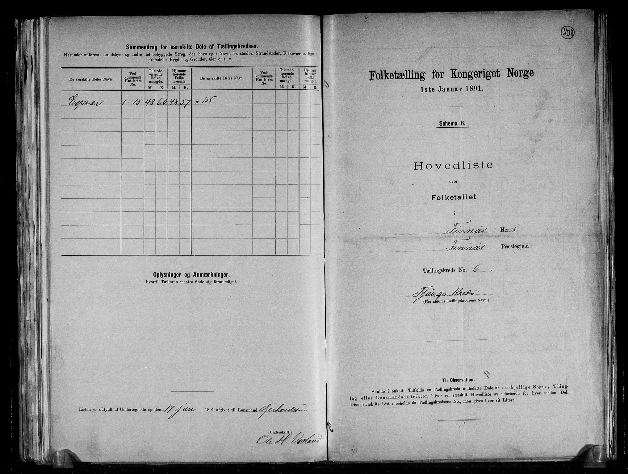 RA, 1891 census for 1218 Finnås, 1891, p. 16