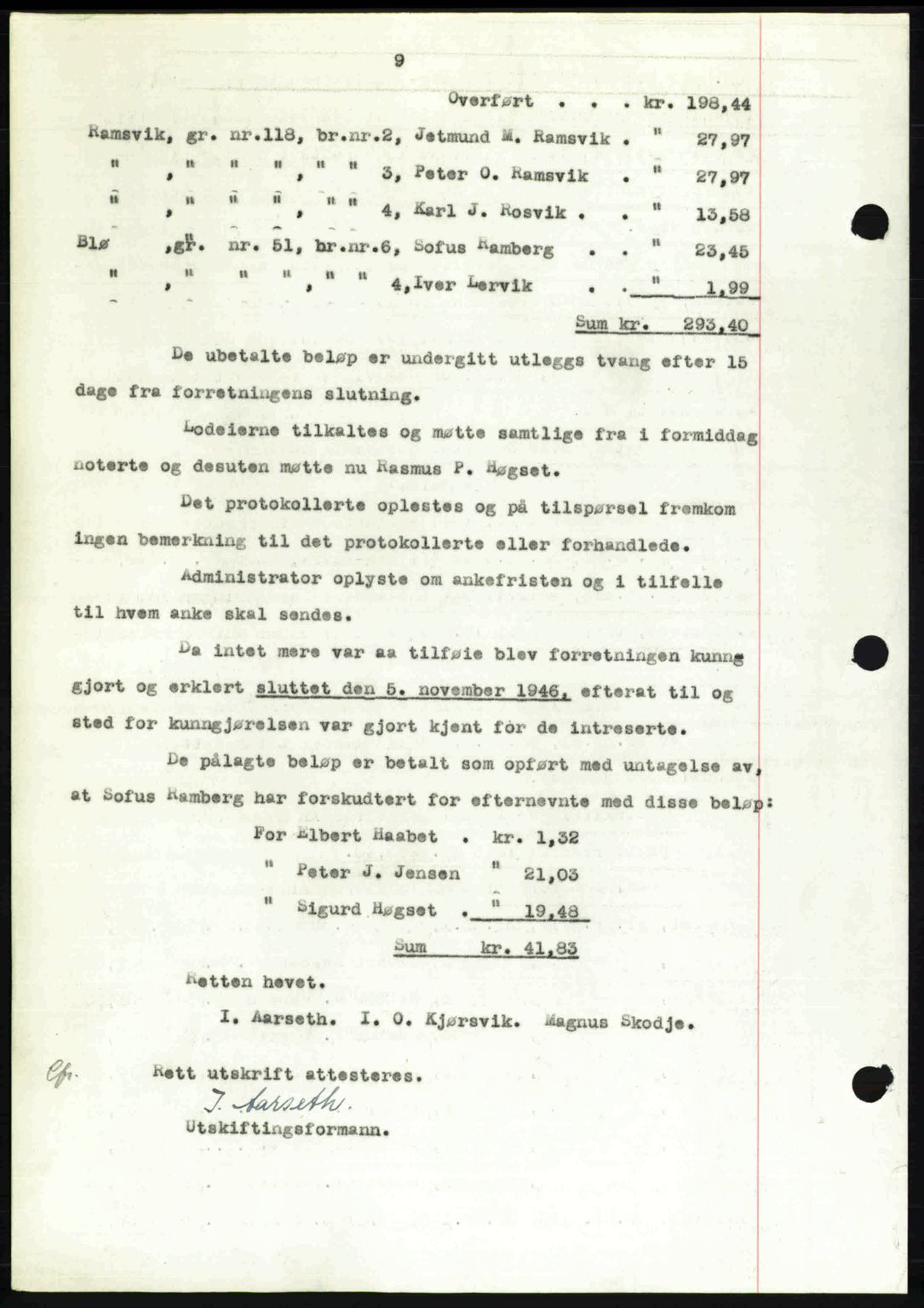 Romsdal sorenskriveri, AV/SAT-A-4149/1/2/2C: Mortgage book no. A21, 1946-1946, Diary no: : 2369/1946