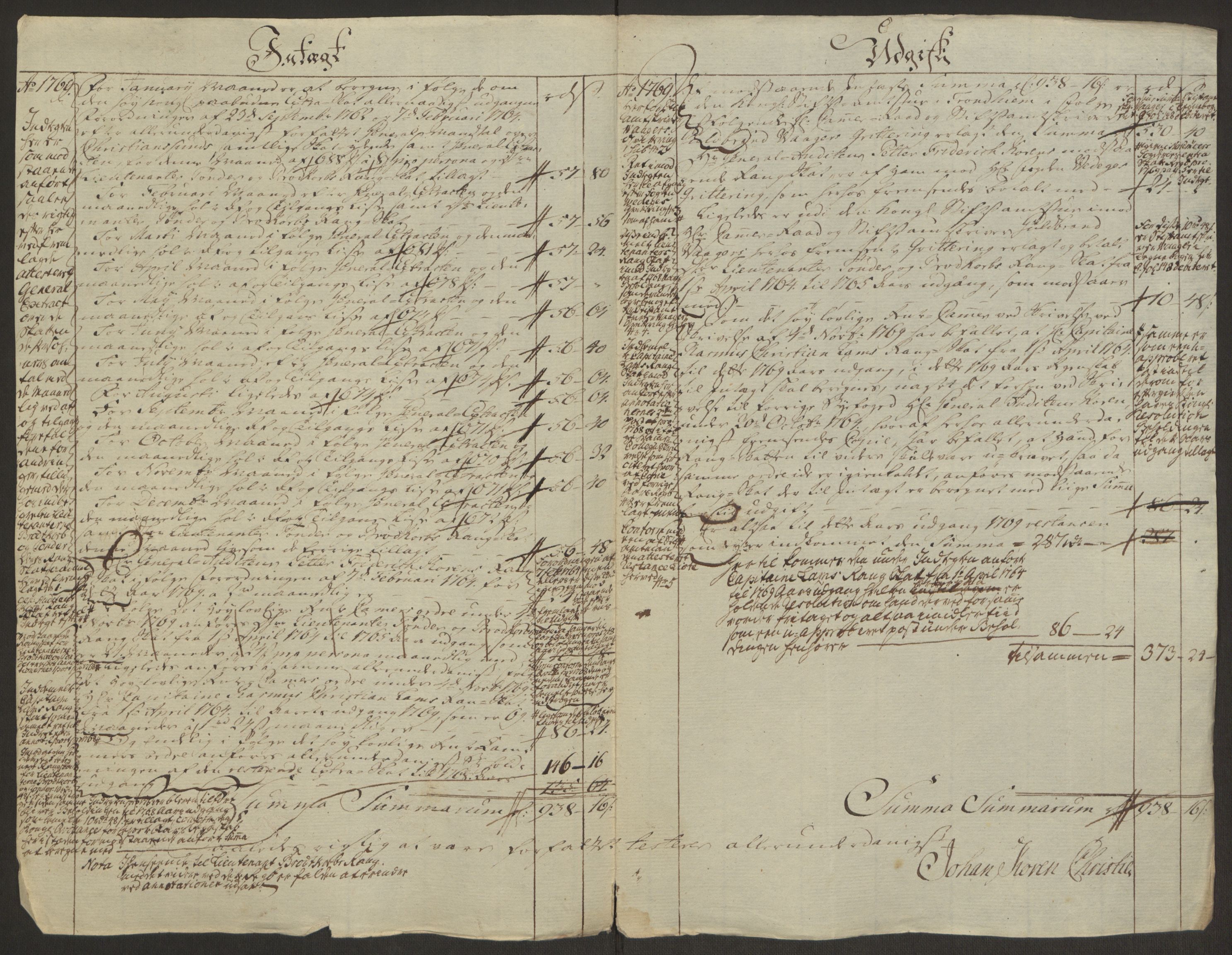 Rentekammeret inntil 1814, Reviderte regnskaper, Byregnskaper, AV/RA-EA-4066/R/Rr/L0495/0004: [R1] Kontribusjonsregnskap / Ekstraskatt, 1762-1772, p. 213