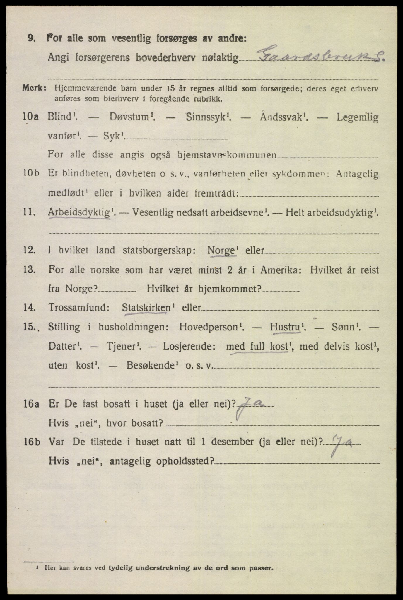 SAK, 1920 census for Kvinesdal, 1920, p. 2452