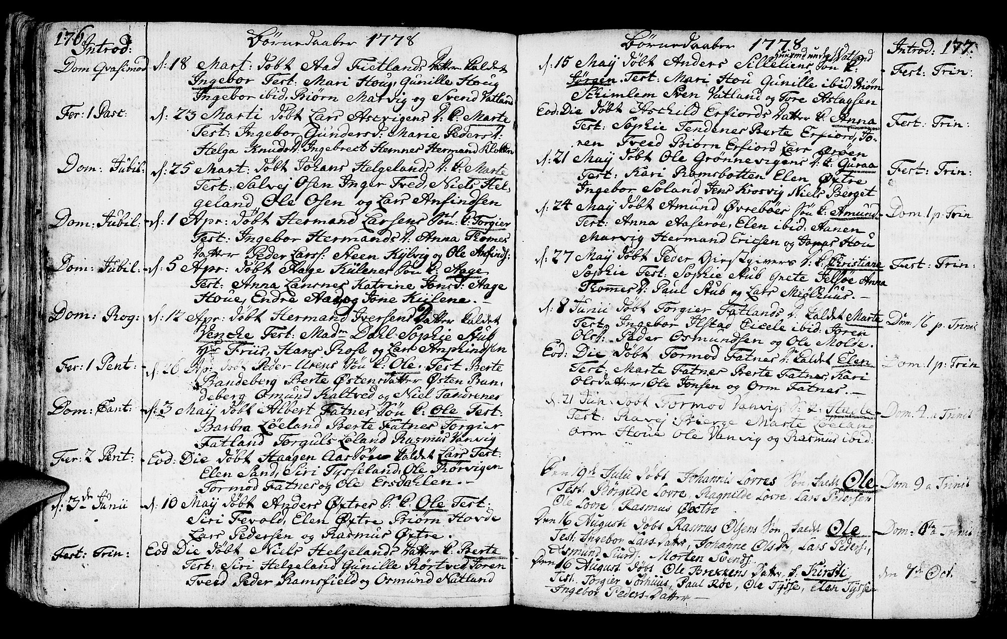 Jelsa sokneprestkontor, SAST/A-101842/01/IV: Parish register (official) no. A 3, 1768-1796, p. 176-177