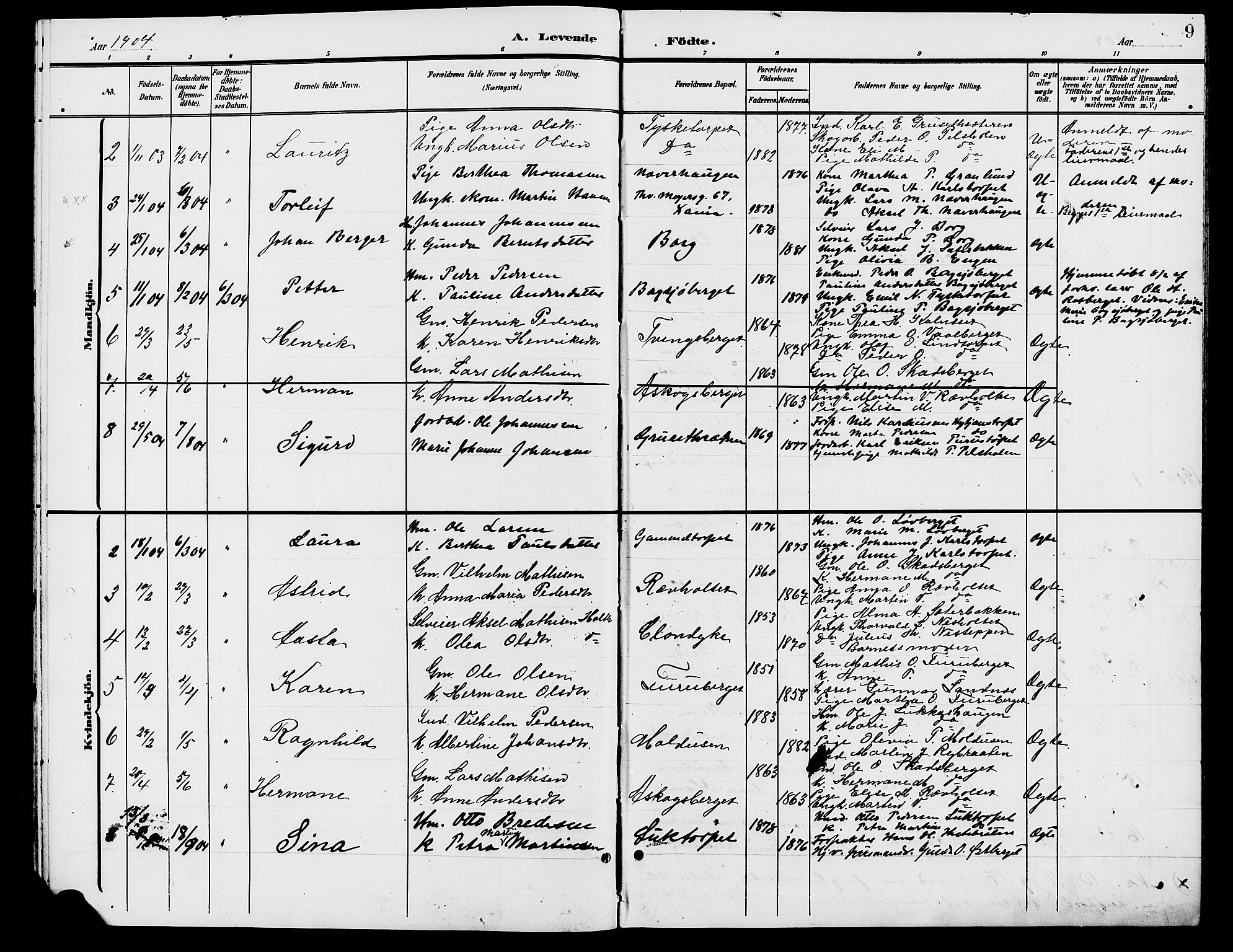 Grue prestekontor, AV/SAH-PREST-036/H/Ha/Hab/L0006: Parish register (copy) no. 6, 1902-1910, p. 9