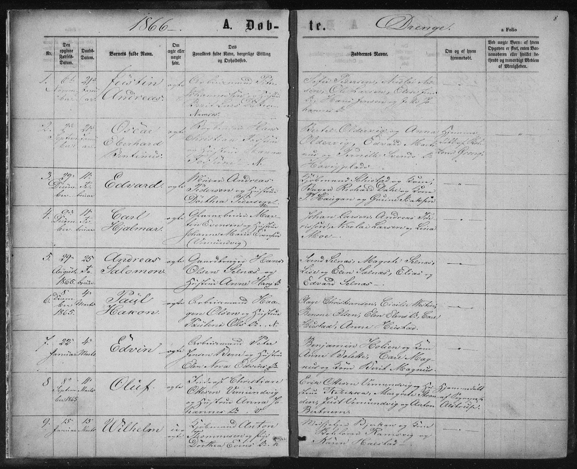 Ministerialprotokoller, klokkerbøker og fødselsregistre - Nord-Trøndelag, SAT/A-1458/768/L0570: Parish register (official) no. 768A05, 1865-1874, p. 8