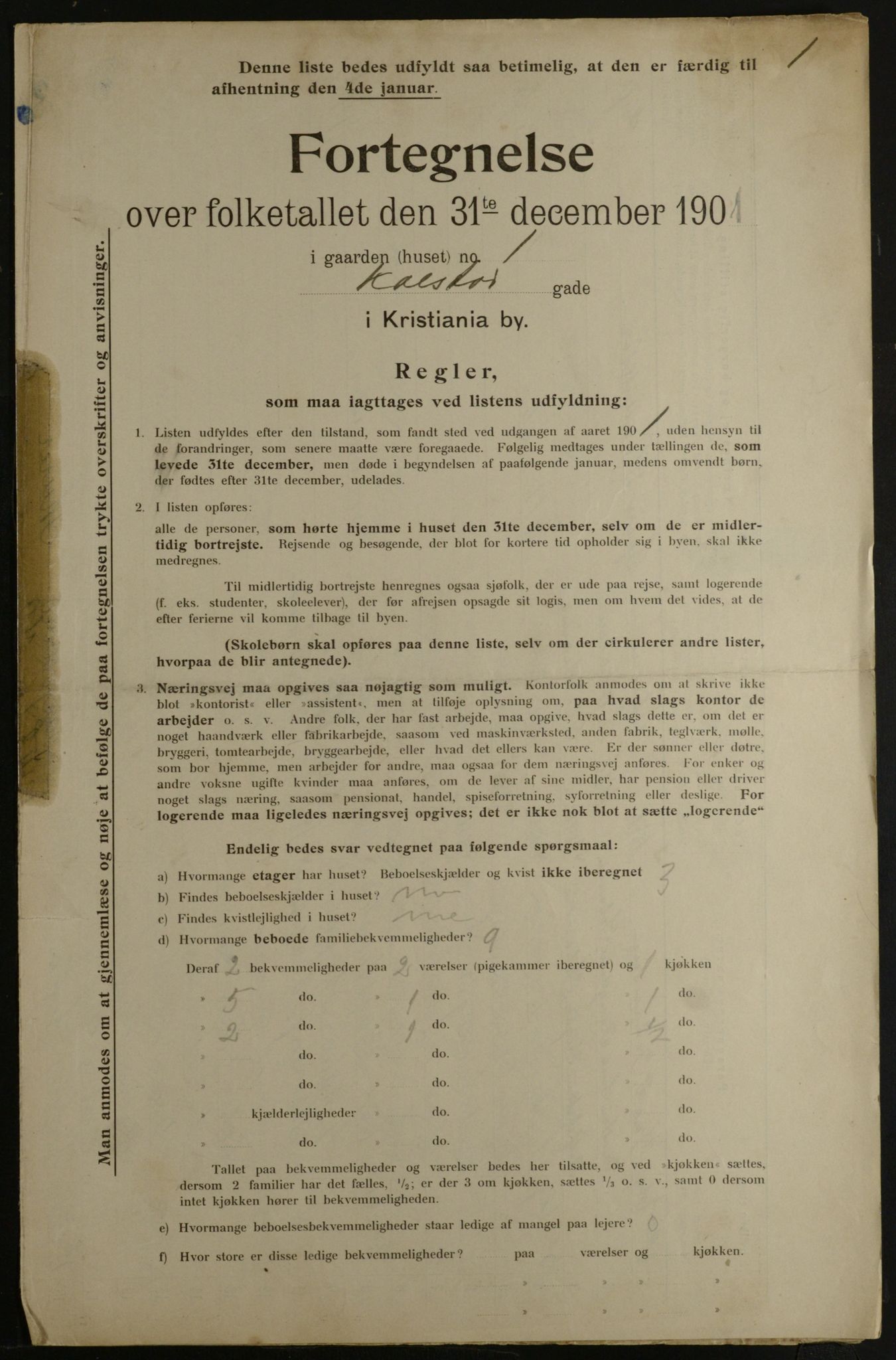 OBA, Municipal Census 1901 for Kristiania, 1901, p. 8119