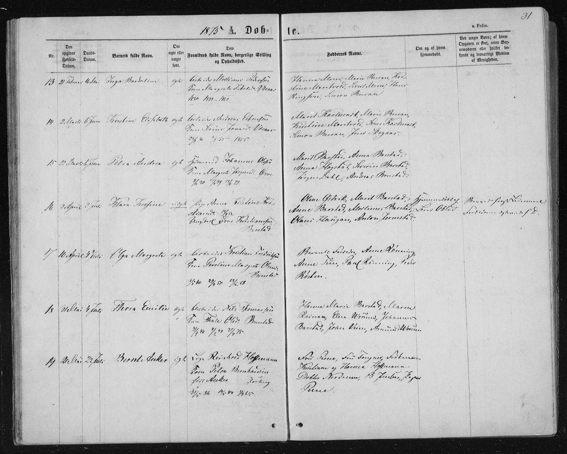 Ministerialprotokoller, klokkerbøker og fødselsregistre - Nord-Trøndelag, AV/SAT-A-1458/722/L0219: Parish register (official) no. 722A06, 1868-1880, p. 31