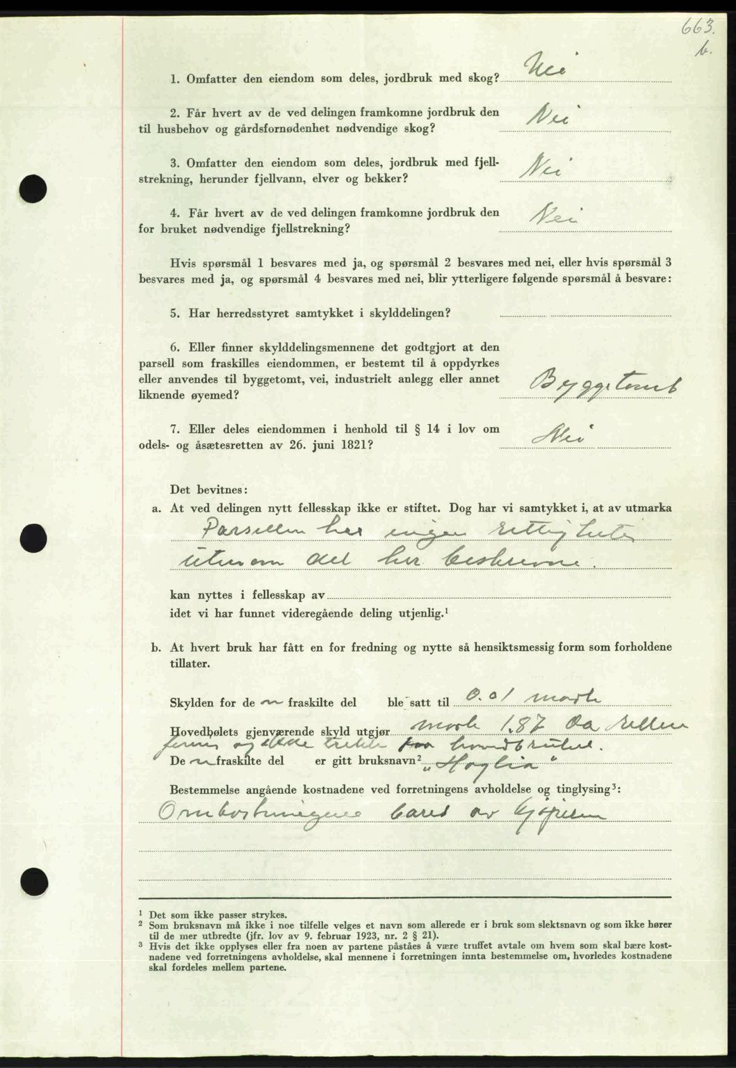 Nordmøre sorenskriveri, AV/SAT-A-4132/1/2/2Ca: Mortgage book no. A102, 1946-1946, Diary no: : 1873/1946