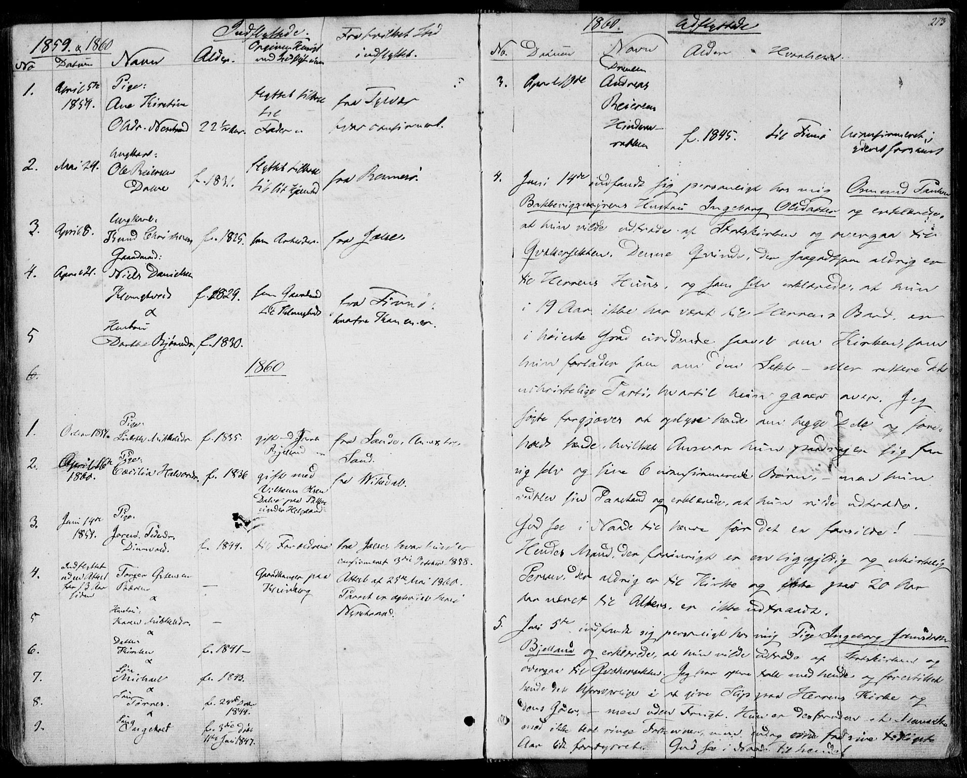 Nedstrand sokneprestkontor, SAST/A-101841/01/IV: Parish register (official) no. A 8, 1839-1860, p. 273