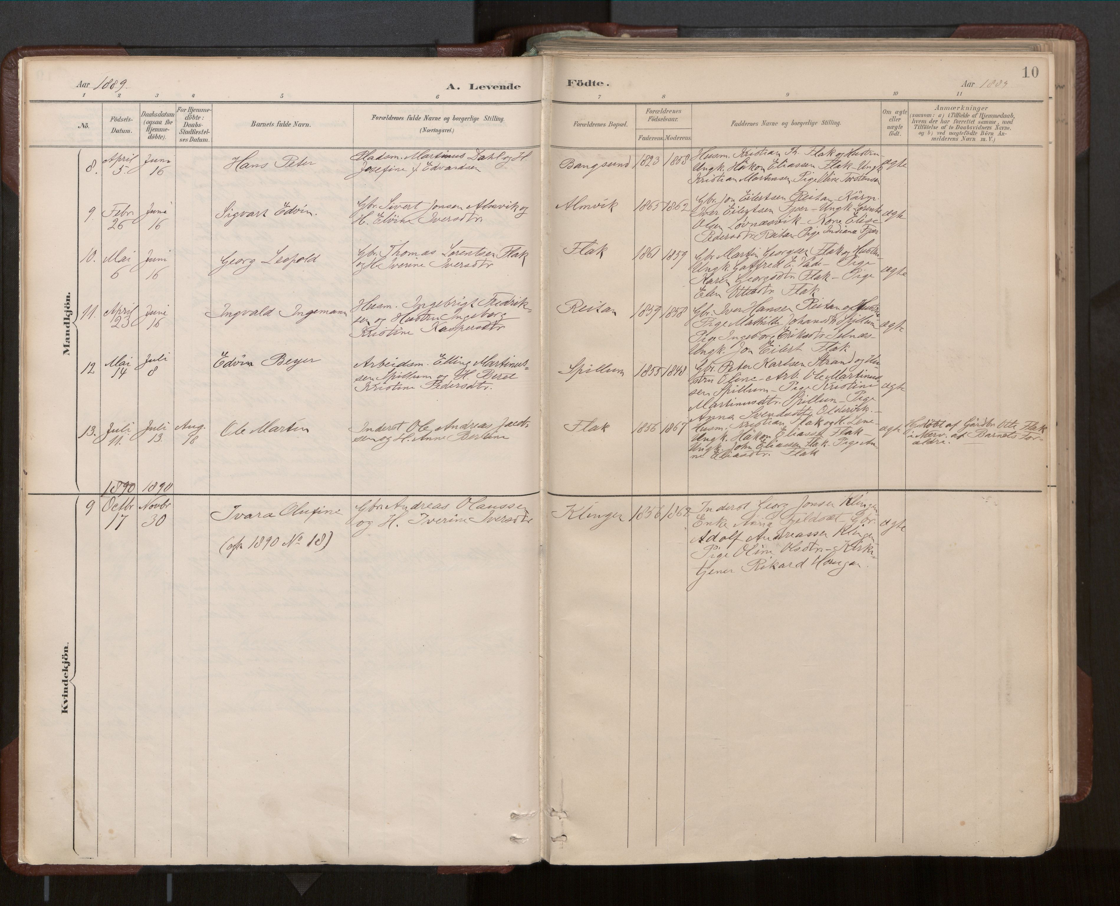 Ministerialprotokoller, klokkerbøker og fødselsregistre - Nord-Trøndelag, SAT/A-1458/770/L0589: Parish register (official) no. 770A03, 1887-1929, p. 10