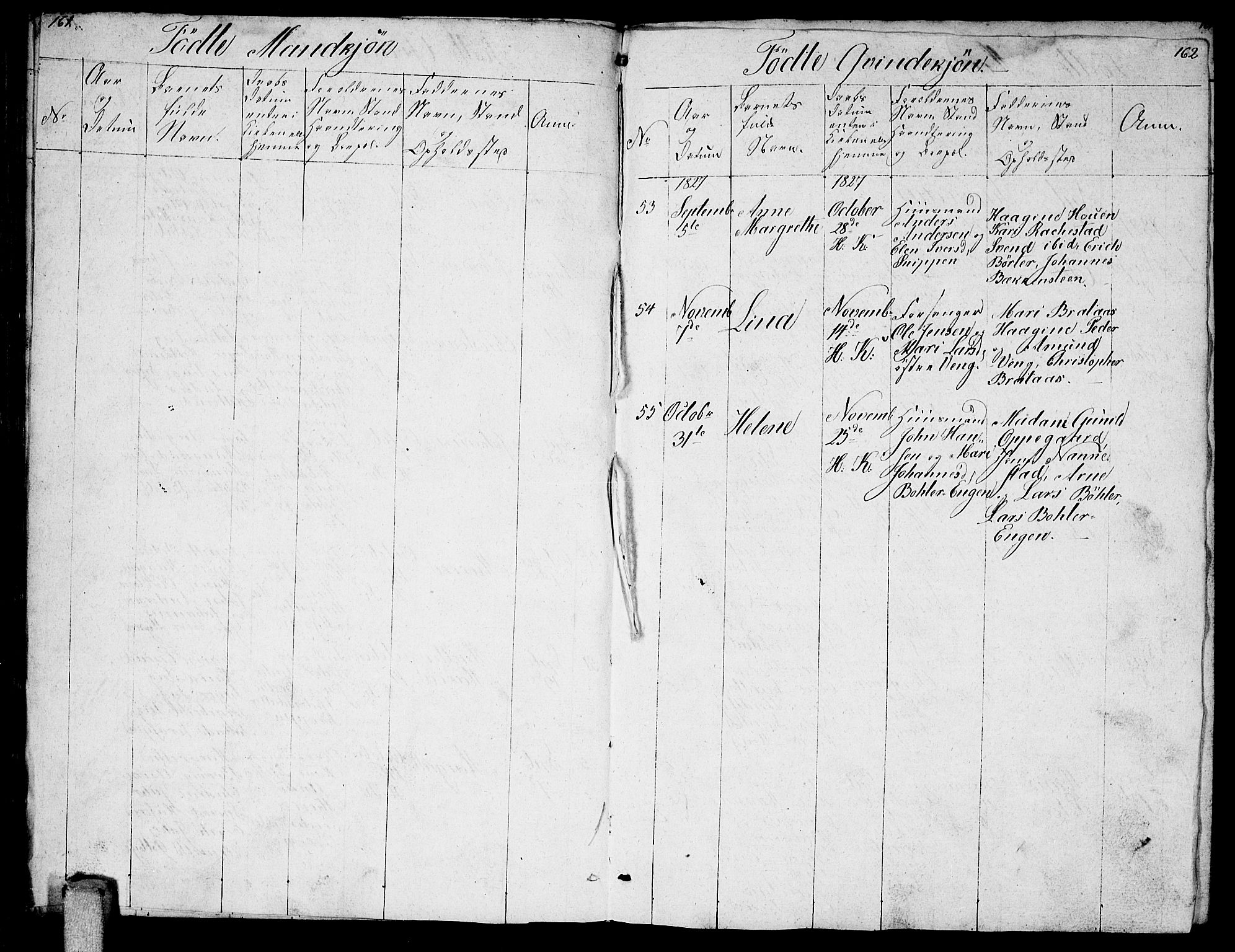 Enebakk prestekontor Kirkebøker, AV/SAO-A-10171c/G/Ga/L0002: Parish register (copy) no. I 2, 1822-1833, p. 161-162