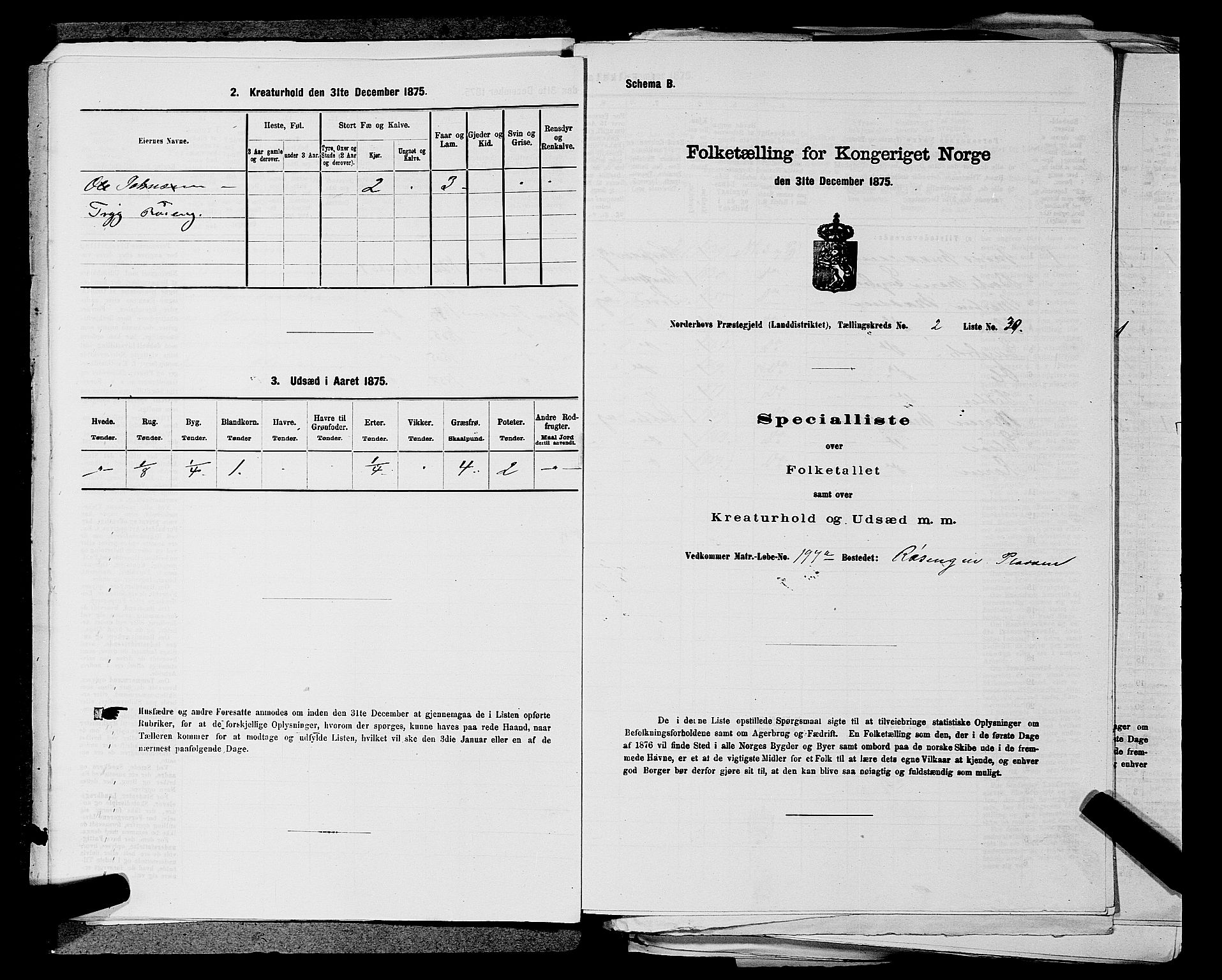 SAKO, 1875 census for 0613L Norderhov/Norderhov, Haug og Lunder, 1875, p. 381