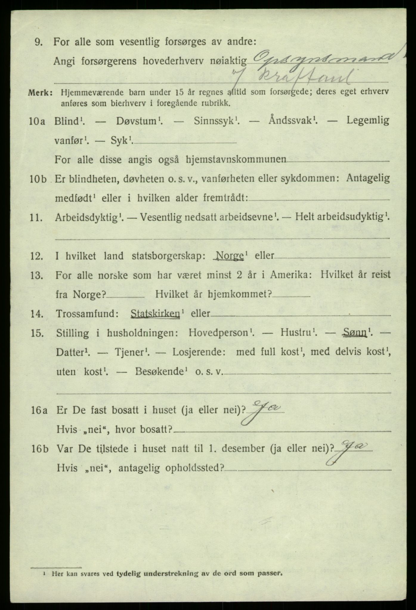 SAB, 1920 census for Samnanger, 1920, p. 3852