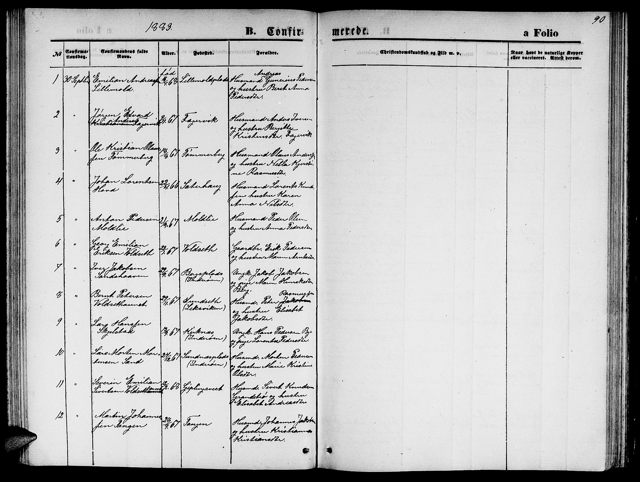 Ministerialprotokoller, klokkerbøker og fødselsregistre - Nord-Trøndelag, SAT/A-1458/744/L0422: Parish register (copy) no. 744C01, 1871-1885, p. 90