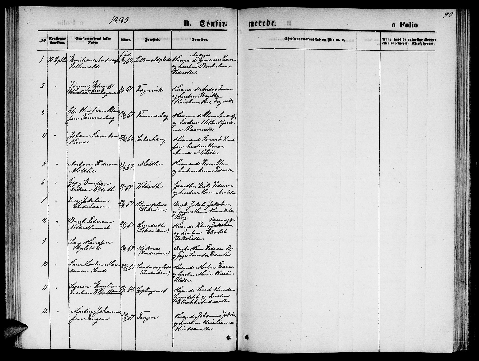 Ministerialprotokoller, klokkerbøker og fødselsregistre - Nord-Trøndelag, AV/SAT-A-1458/744/L0422: Parish register (copy) no. 744C01, 1871-1885, p. 90