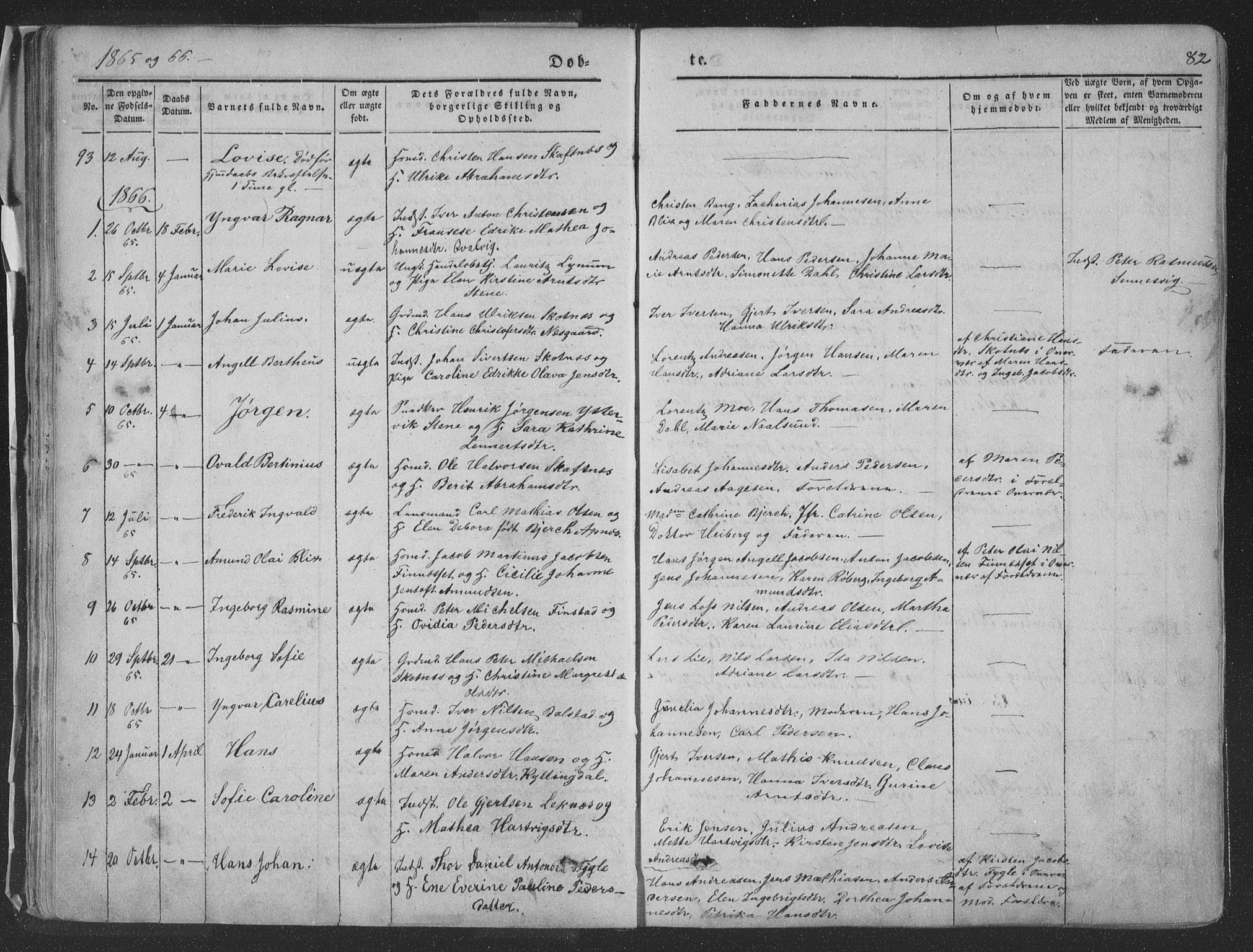 Ministerialprotokoller, klokkerbøker og fødselsregistre - Nordland, AV/SAT-A-1459/881/L1165: Parish register (copy) no. 881C02, 1854-1876, p. 82