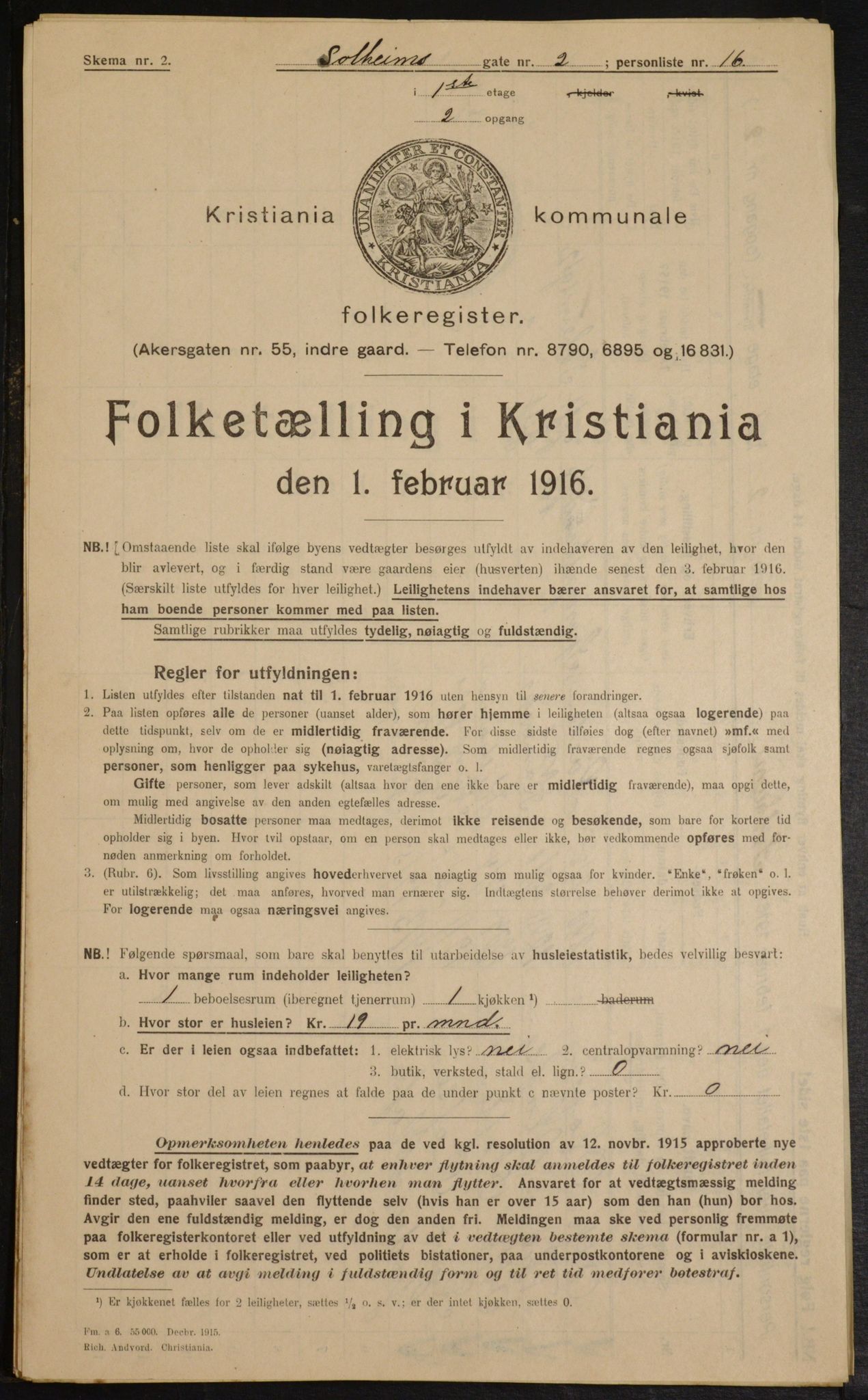OBA, Municipal Census 1916 for Kristiania, 1916, p. 102041