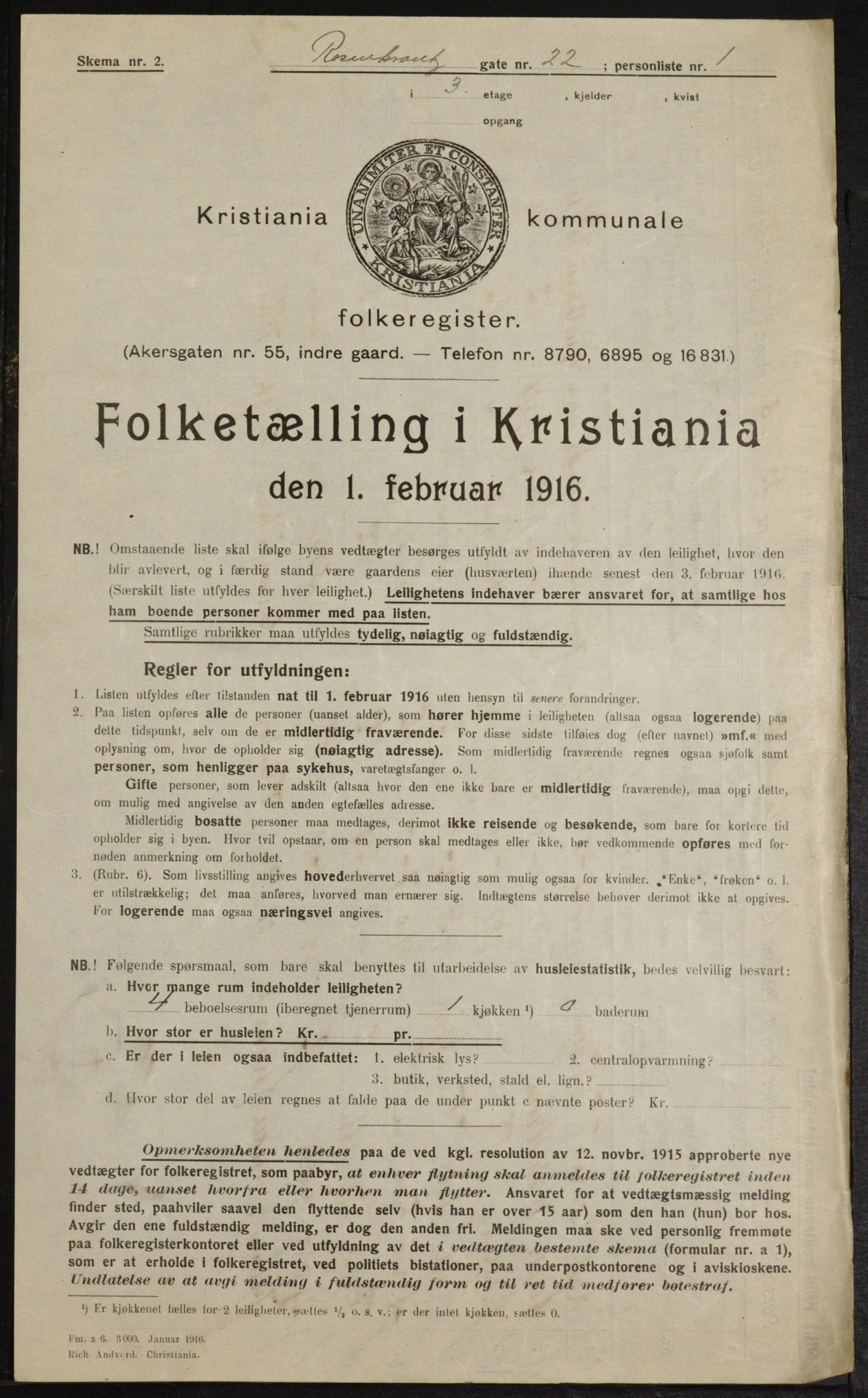 OBA, Municipal Census 1916 for Kristiania, 1916, p. 86282