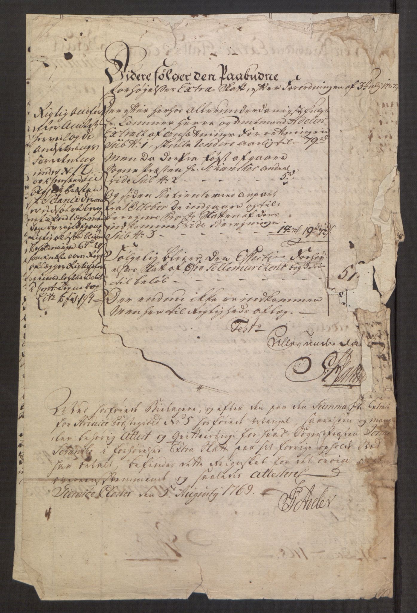 Rentekammeret inntil 1814, Reviderte regnskaper, Fogderegnskap, RA/EA-4092/R38/L2293: Ekstraskatten Øvre Telemark, 1762-1770, p. 104