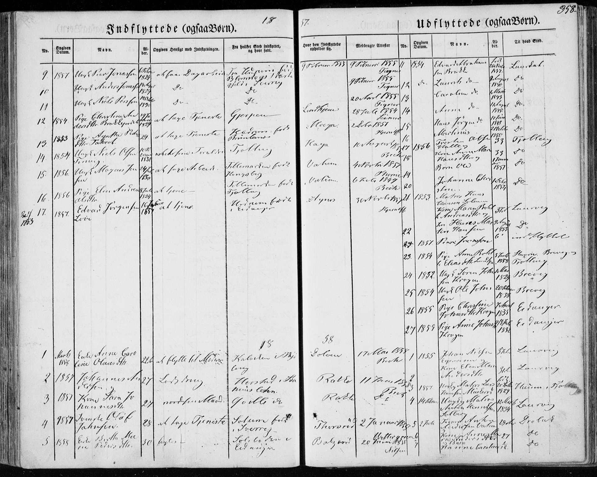 Brunlanes kirkebøker, AV/SAKO-A-342/F/Fa/L0004: Parish register (official) no. I 4, 1846-1862, p. 358