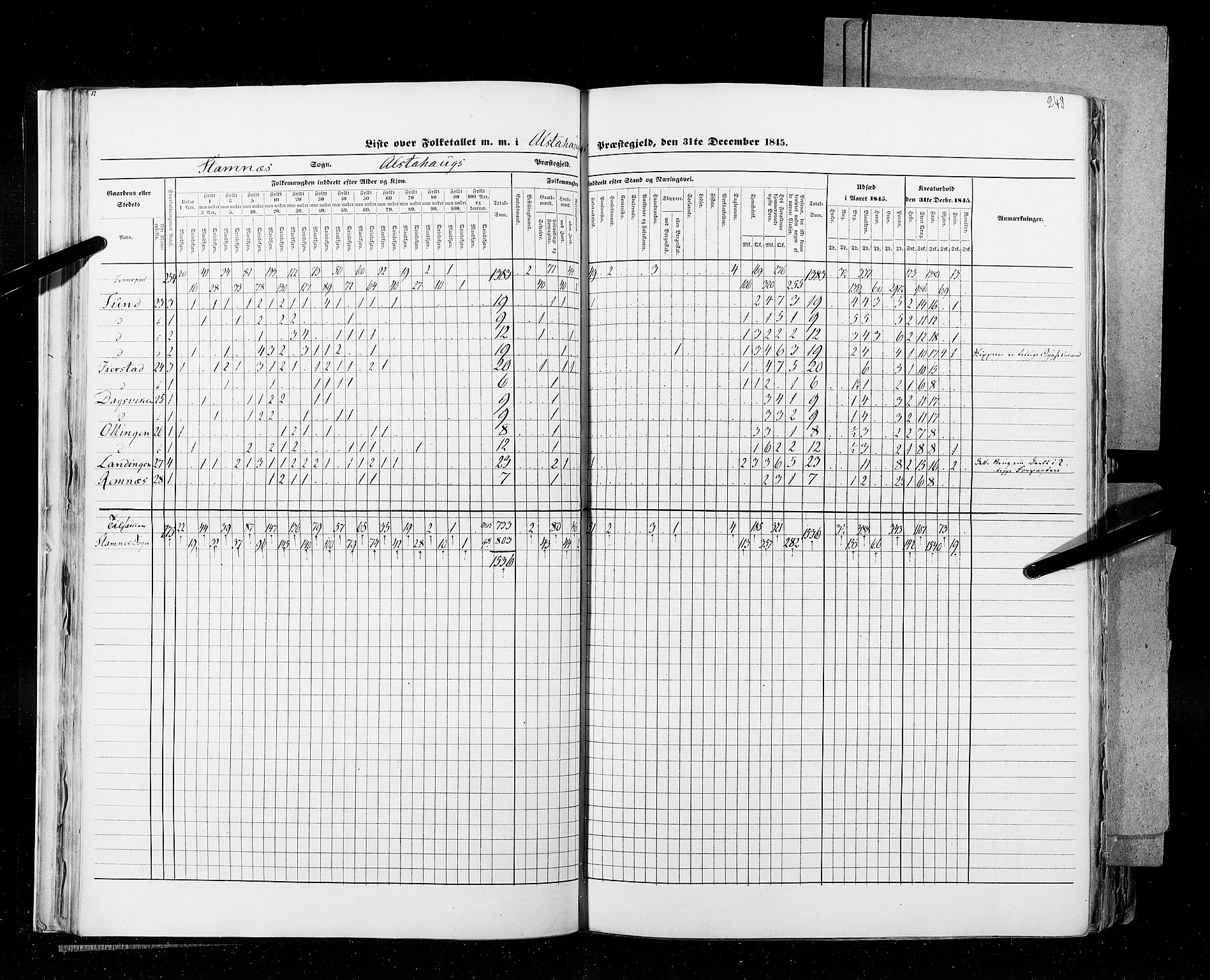 RA, Census 1845, vol. 9B: Nordland amt, 1845, p. 248