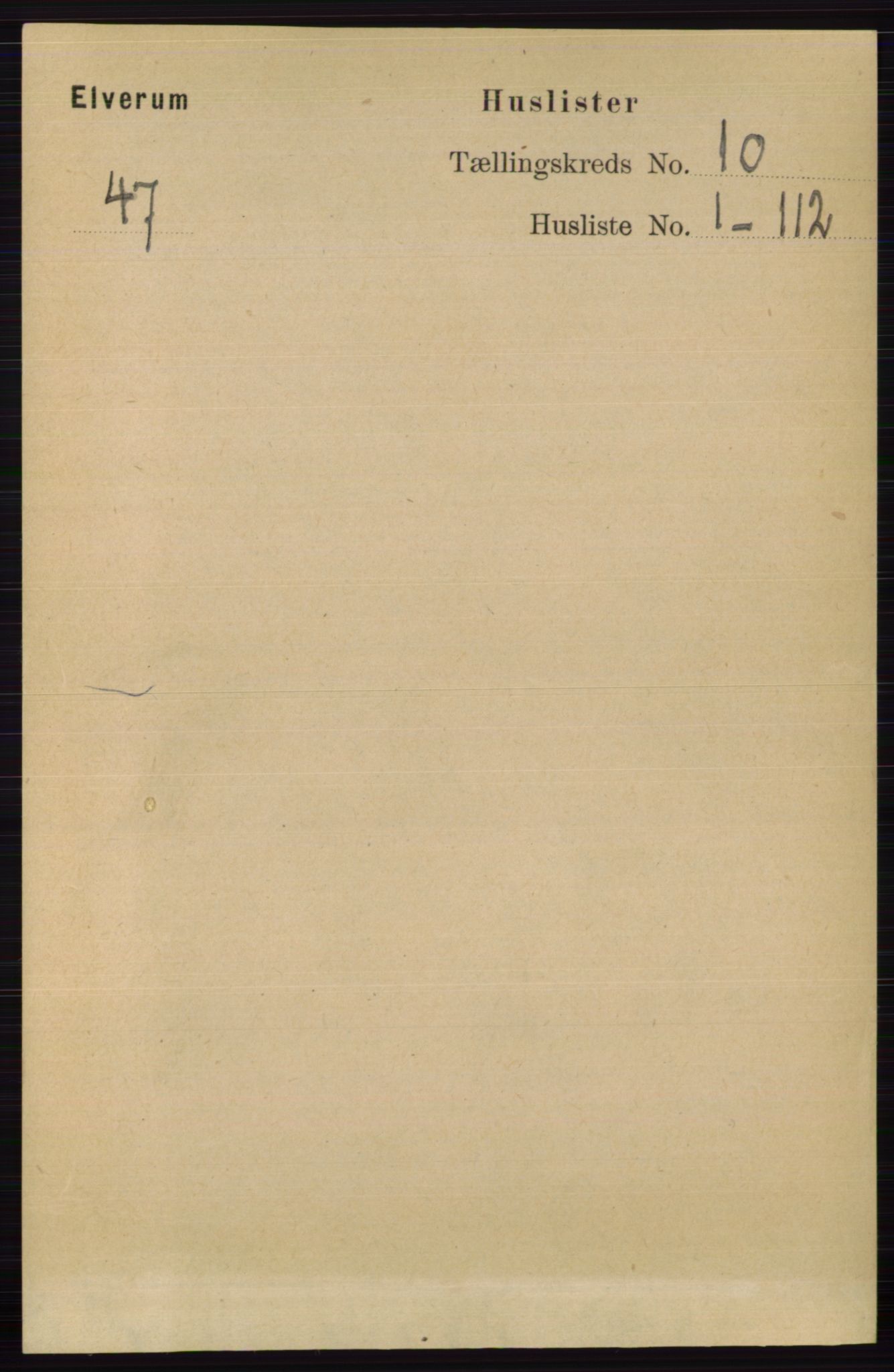 RA, 1891 census for 0427 Elverum, 1891, p. 8082