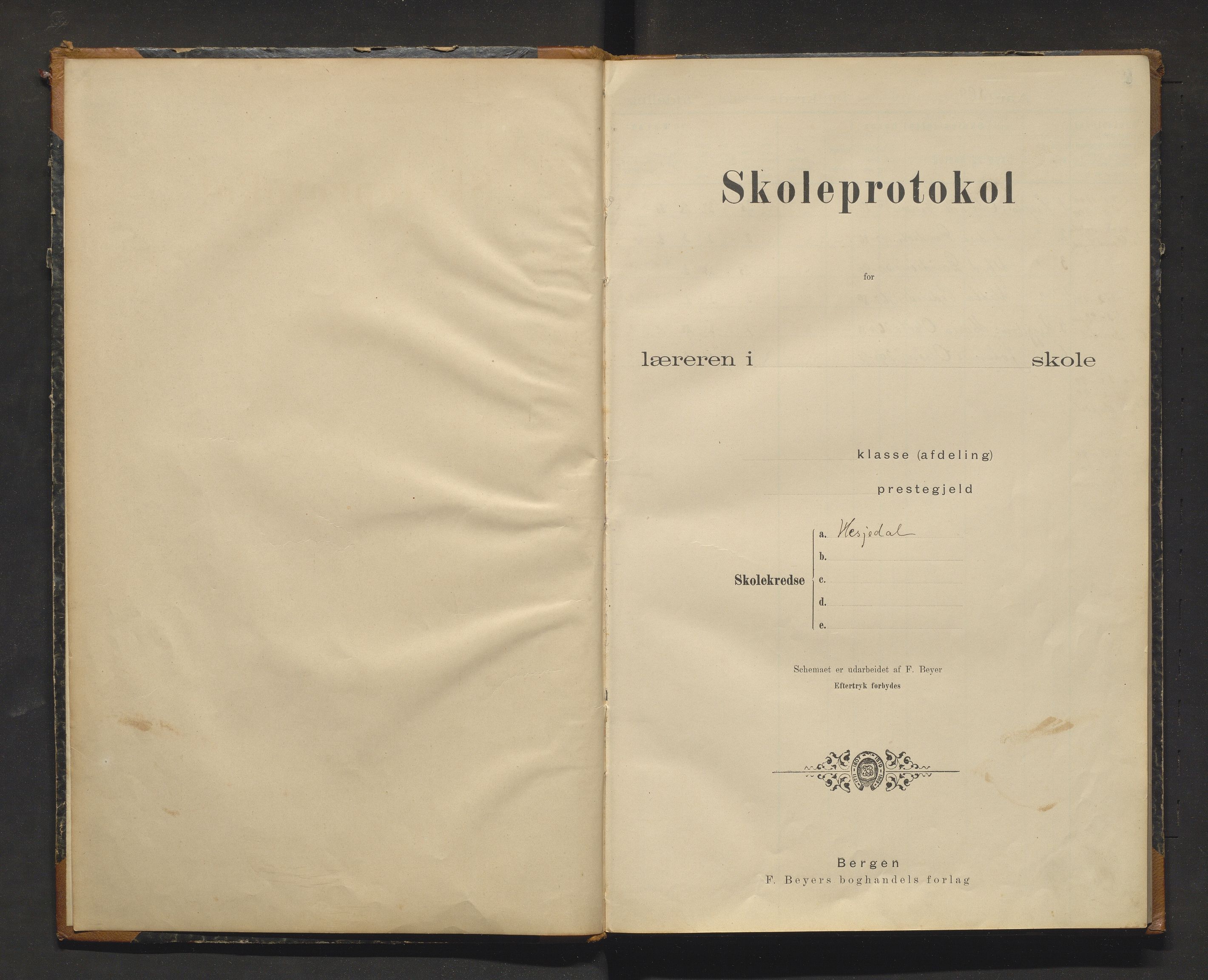 Bruvik kommune. Barneskulane, IKAH/1251a-231/F/Fa/L0002: Skuleprotokoll for Hesjedal, Bruvik og Vassdal krinsar, 1899-1914