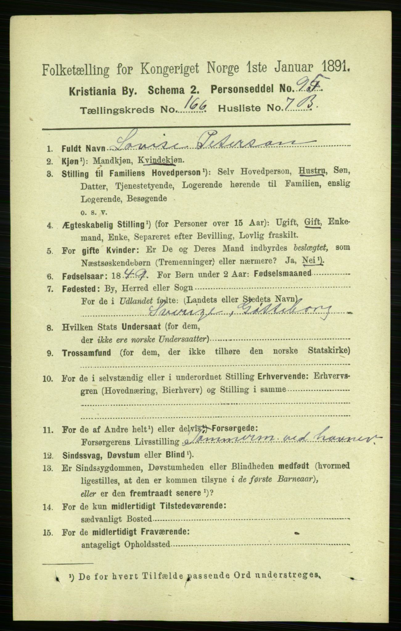 RA, 1891 census for 0301 Kristiania, 1891, p. 96813