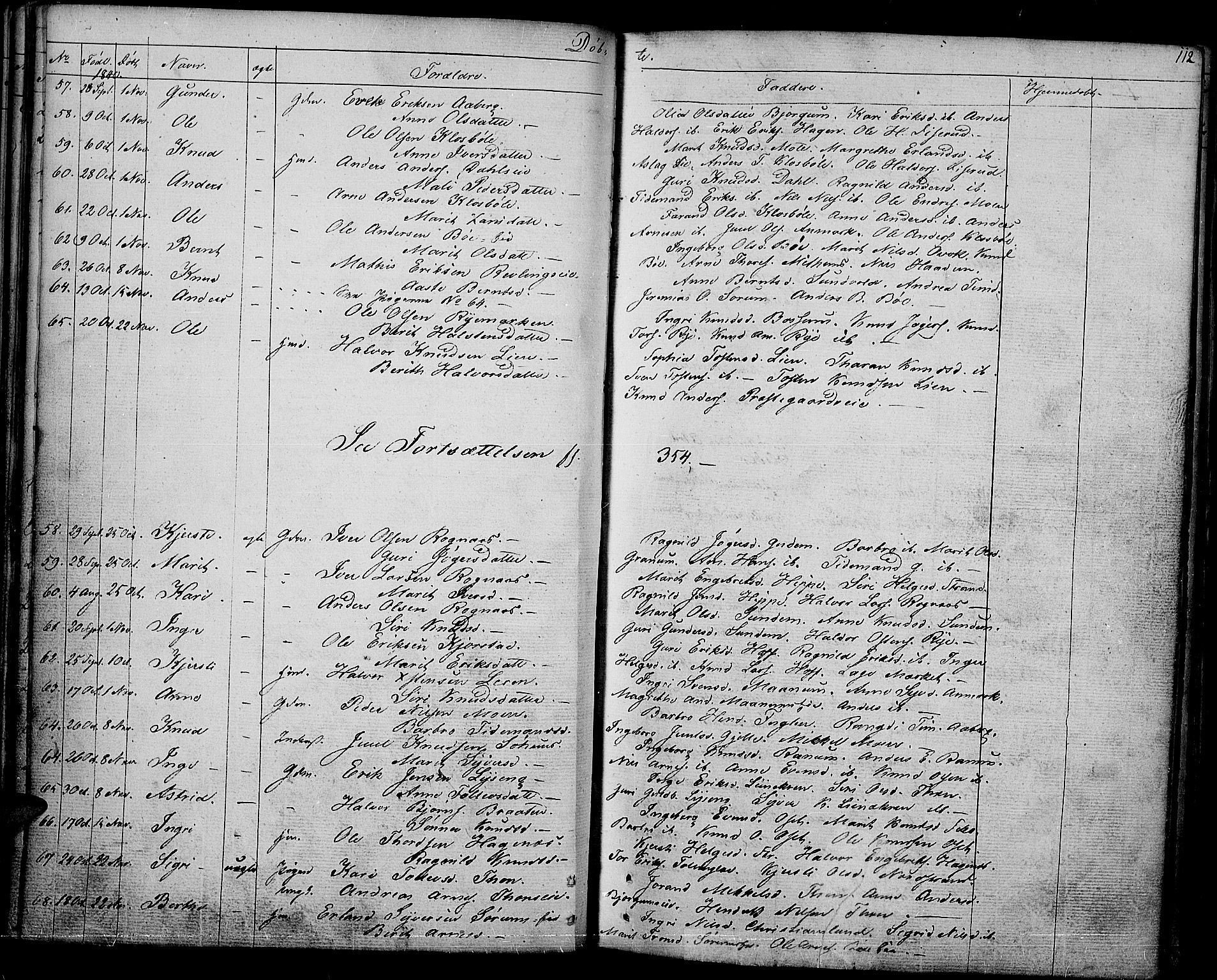 Nord-Aurdal prestekontor, SAH/PREST-132/H/Ha/Haa/L0003: Parish register (official) no. 3, 1828-1841, p. 112