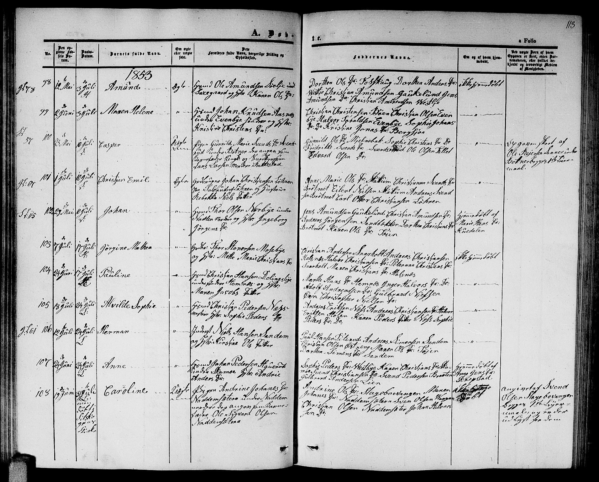 Høland prestekontor Kirkebøker, AV/SAO-A-10346a/G/Ga/L0003: Parish register (copy) no. I 3, 1846-1853, p. 113