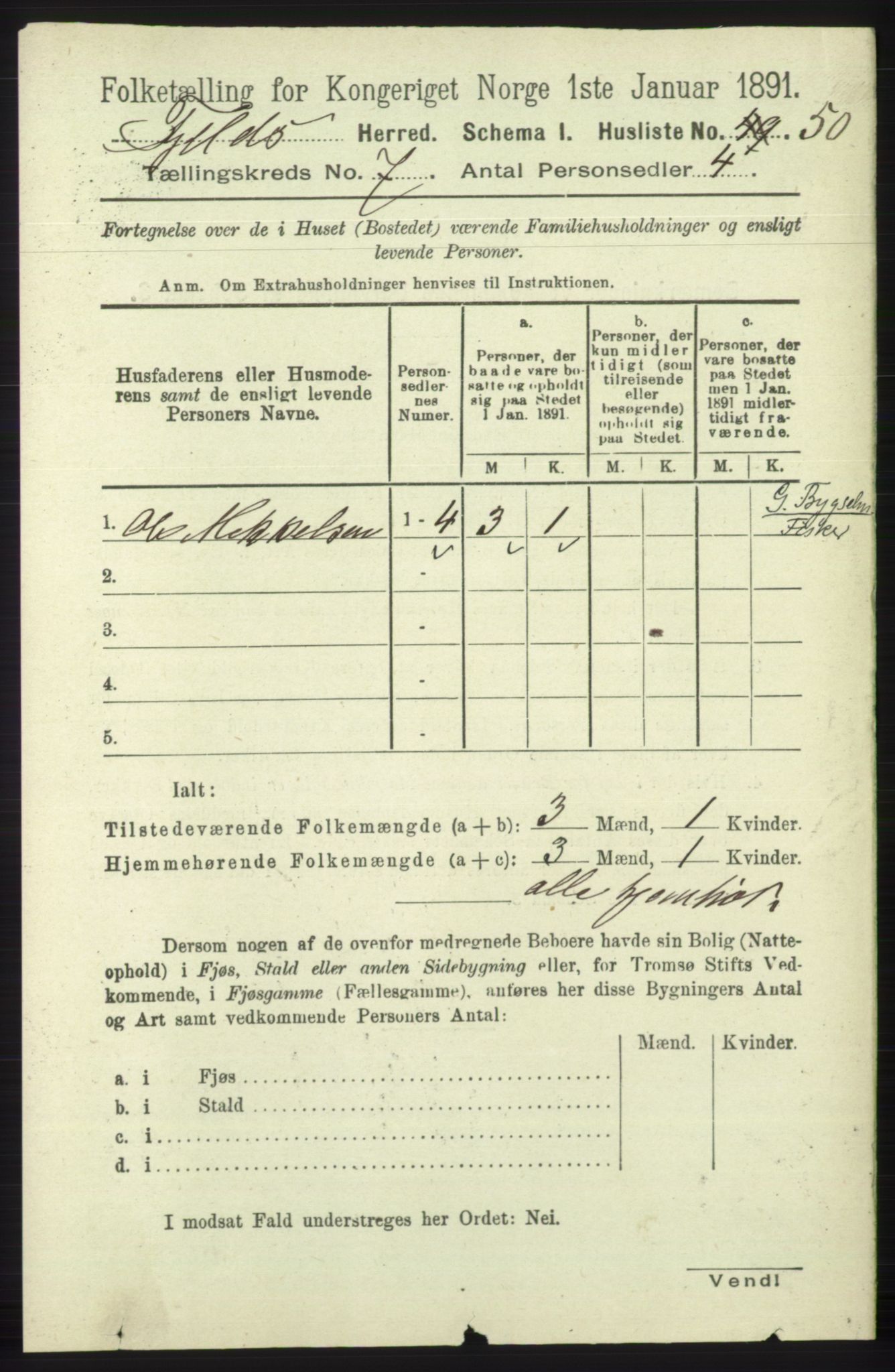 RA, 1891 census for 1246 Fjell, 1891, p. 3396