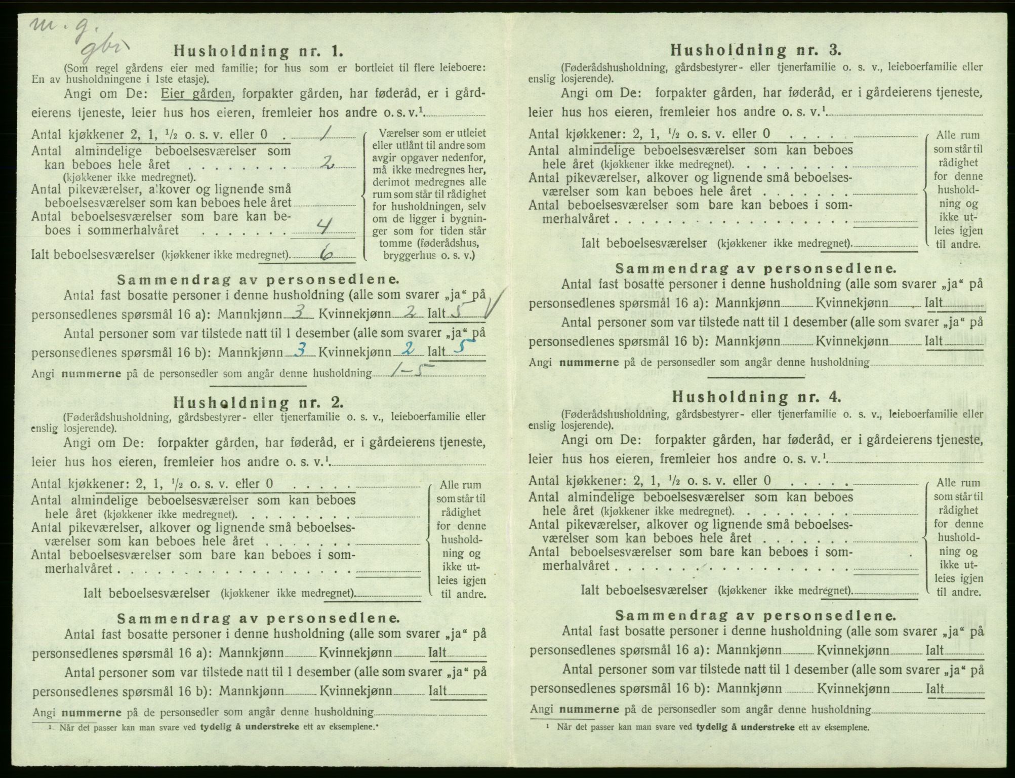 SAB, 1920 census for Fitjar, 1920, p. 838