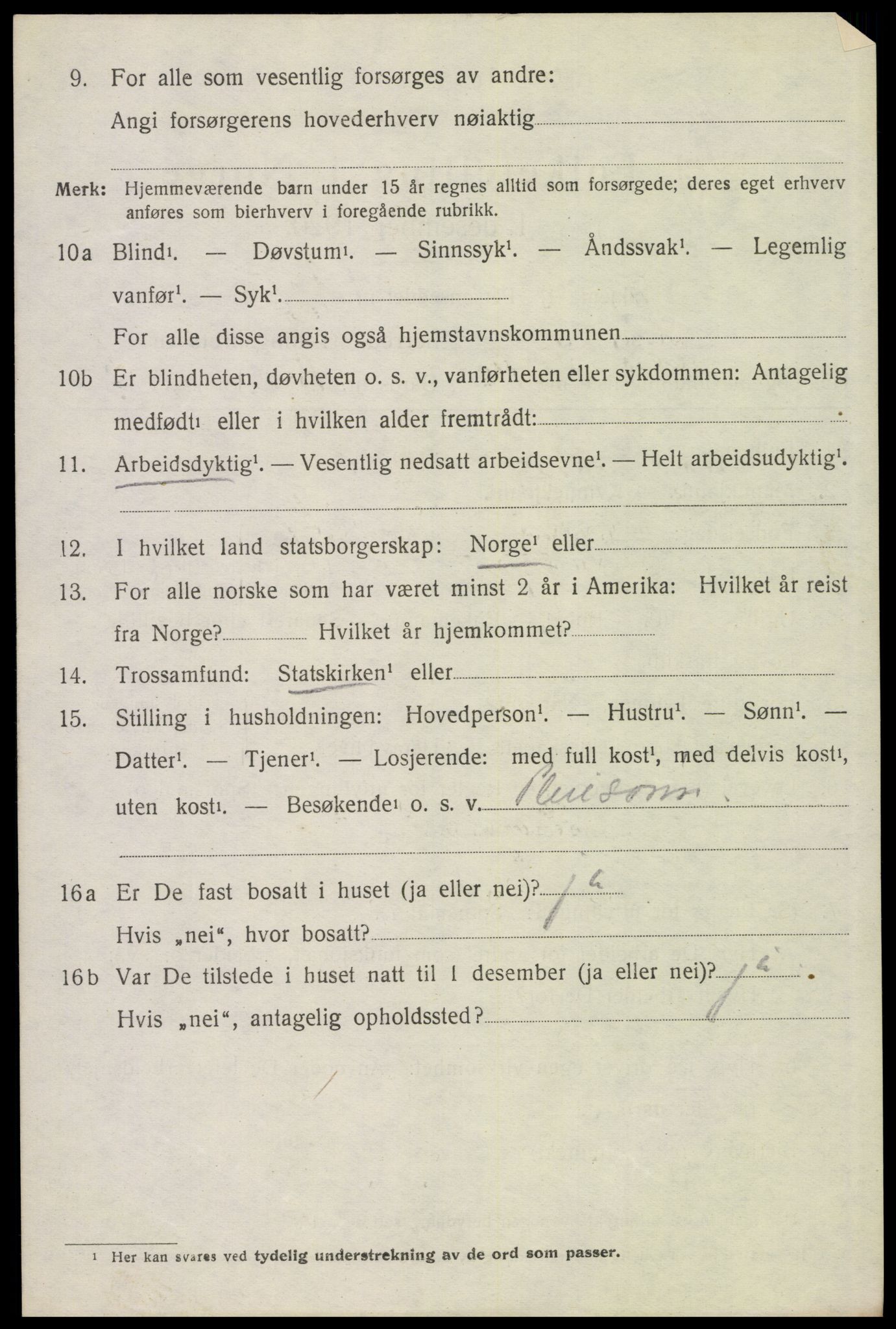 SAH, 1920 census for Hof, 1920, p. 2510