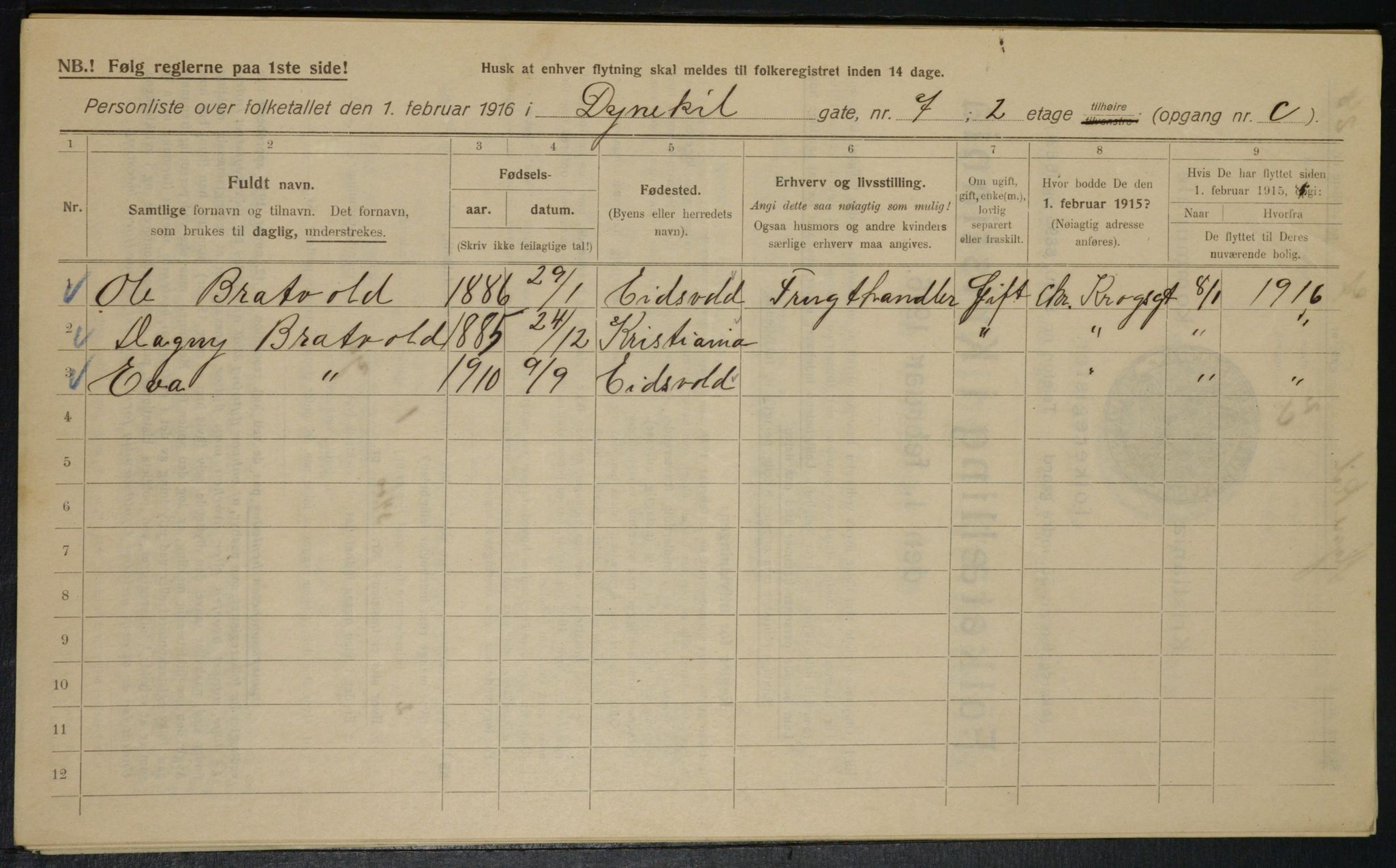 OBA, Municipal Census 1916 for Kristiania, 1916, p. 17631