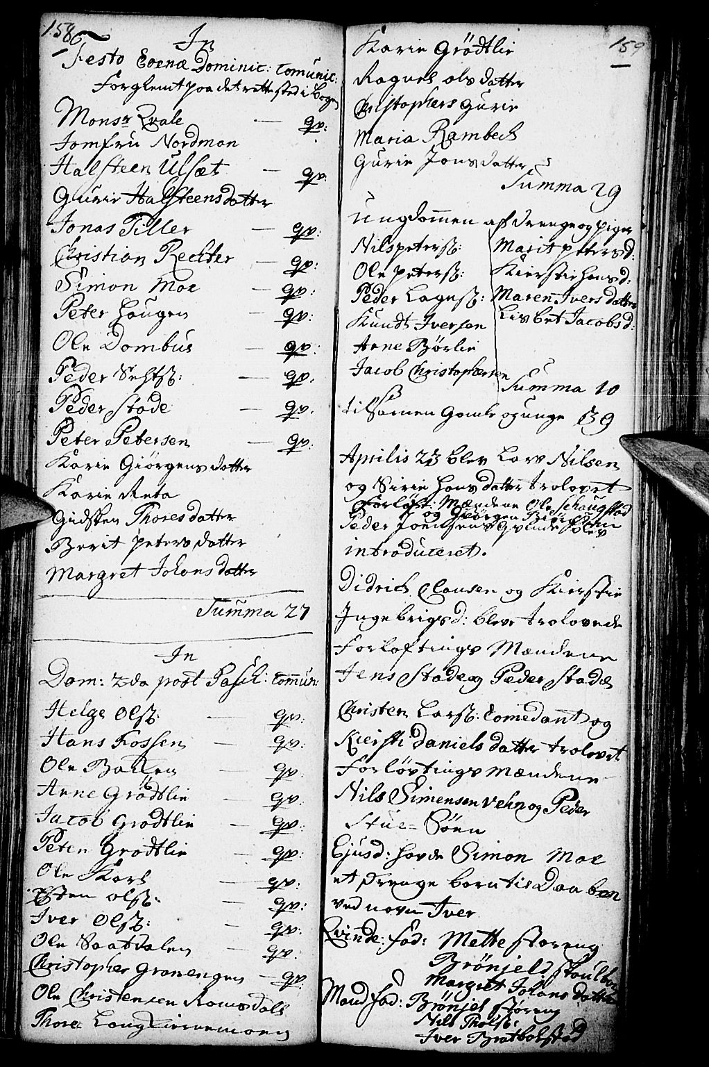 Kvikne prestekontor, SAH/PREST-064/H/Ha/Haa/L0001: Parish register (official) no. 1, 1740-1756, p. 158-159