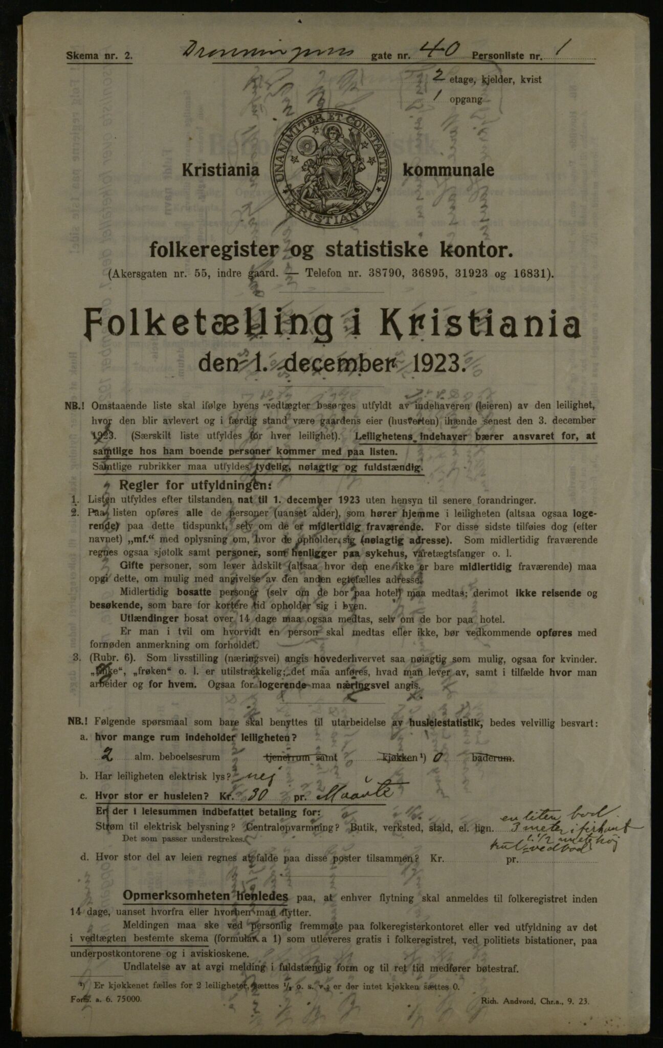 OBA, Municipal Census 1923 for Kristiania, 1923, p. 19335