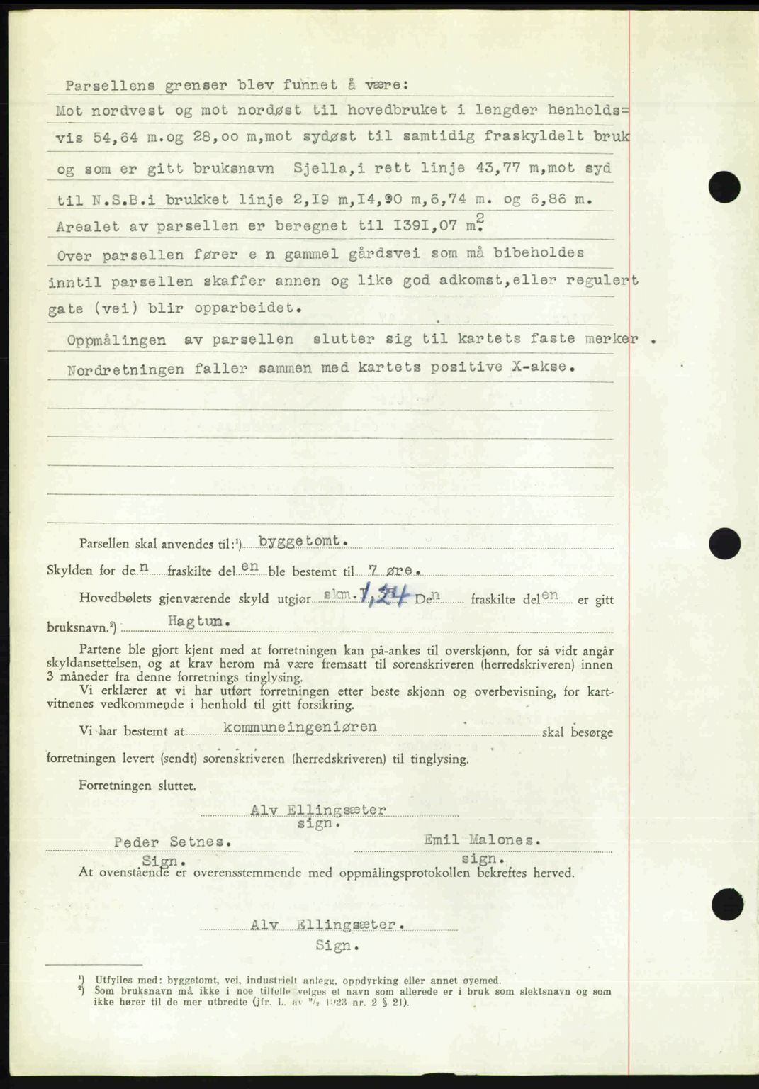 Romsdal sorenskriveri, SAT/A-4149/1/2/2C: Mortgage book no. A24, 1947-1947, Diary no: : 3215/1947