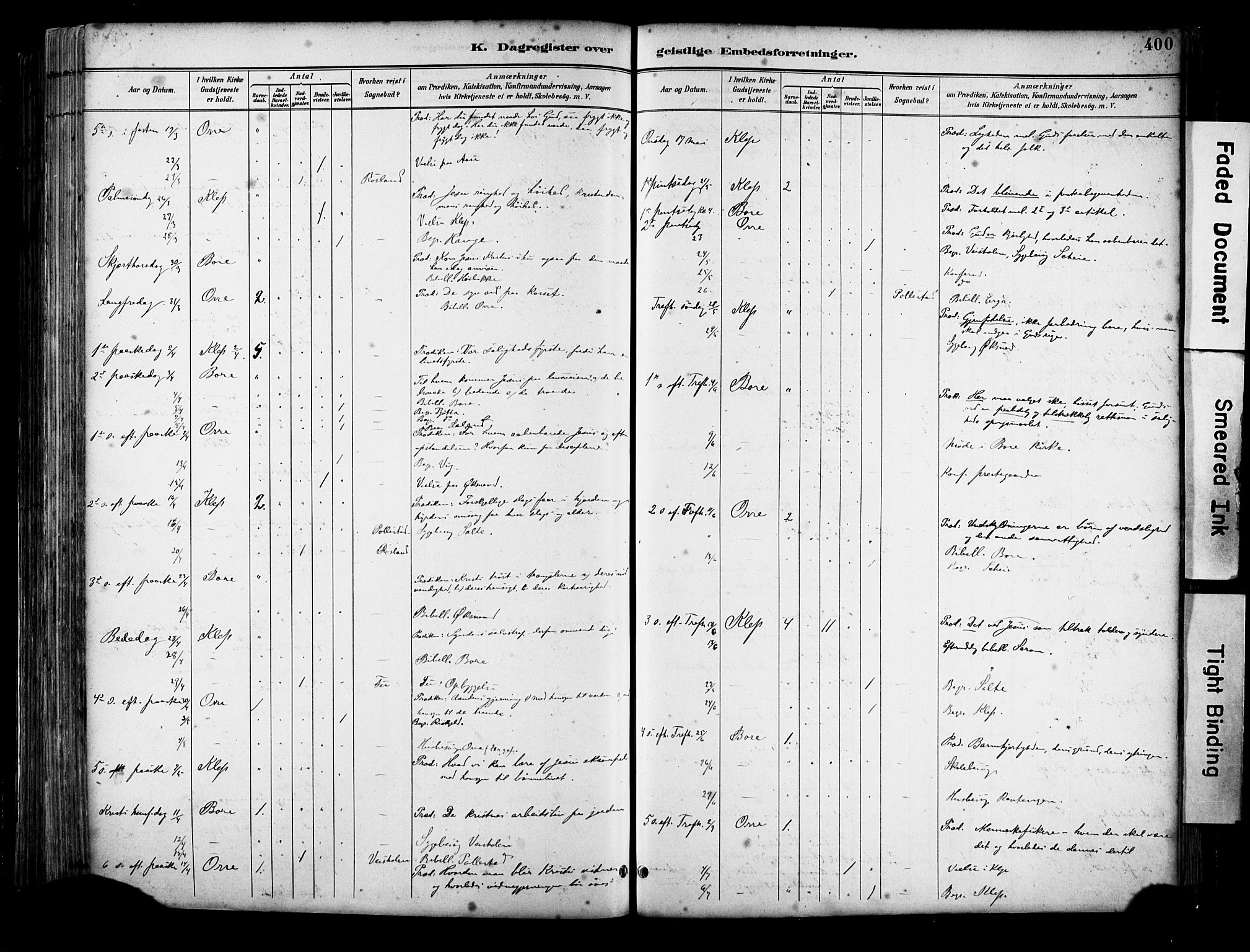 Klepp sokneprestkontor, AV/SAST-A-101803/001/3/30BA/L0009: Parish register (official) no. A 7, 1886-1915, p. 400