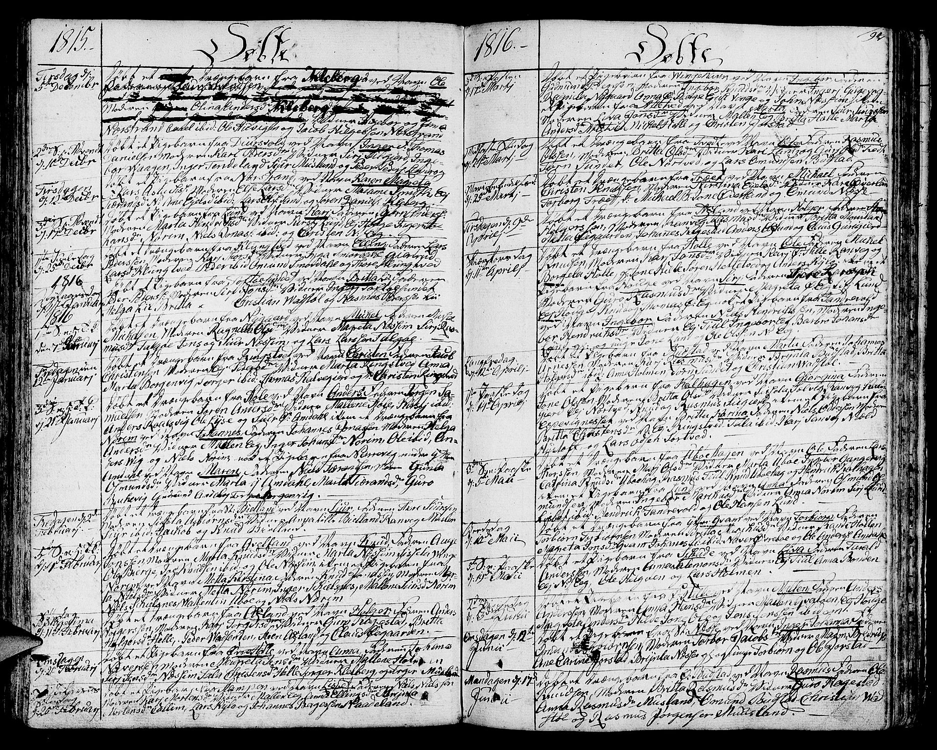 Nedstrand sokneprestkontor, AV/SAST-A-101841/01/IV: Parish register (official) no. A 5, 1795-1816, p. 94