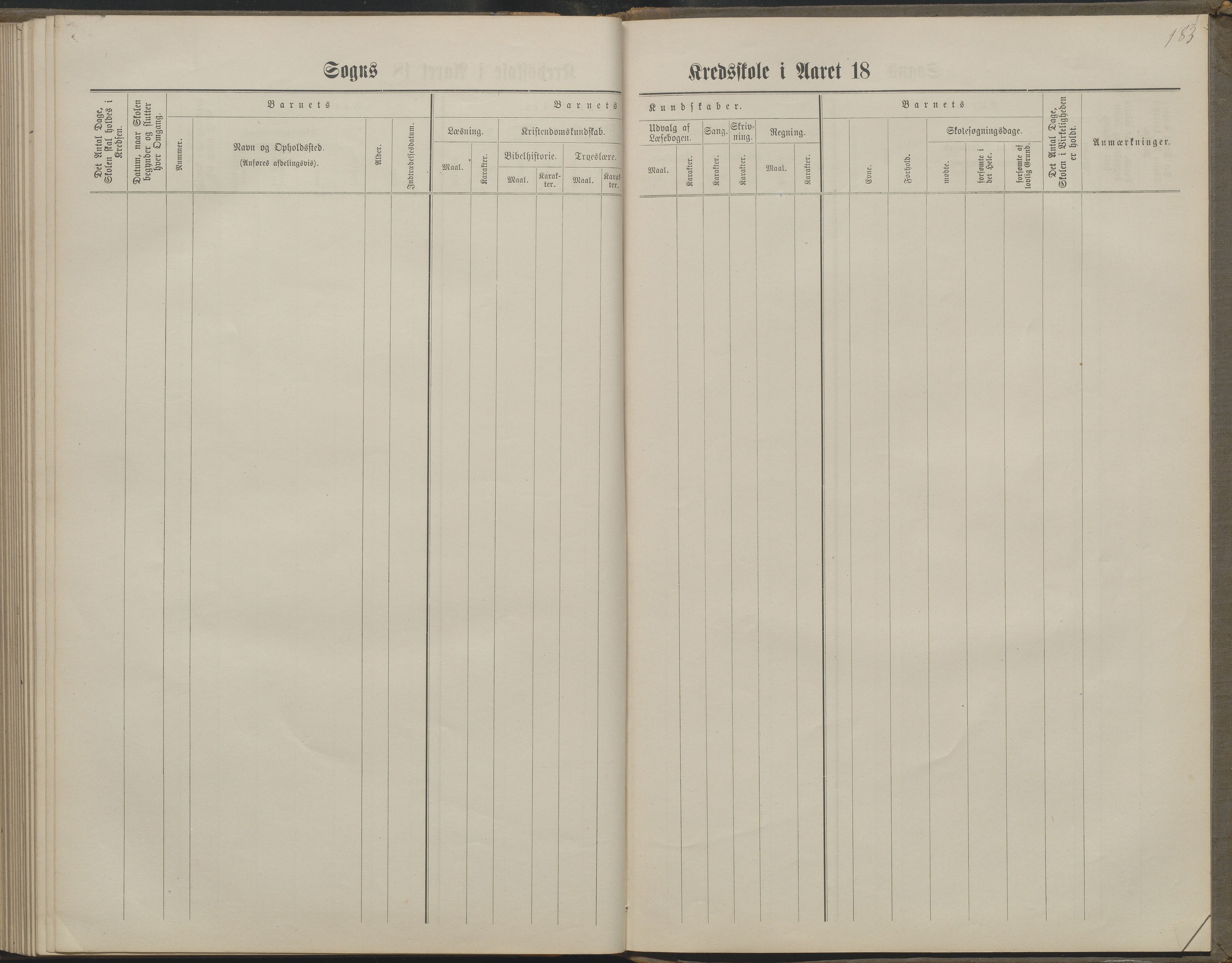 Arendal kommune, Katalog I, AAKS/KA0906-PK-I/07/L0160: Skoleprotokoll for nederste klasse, 1863-1877, p. 183