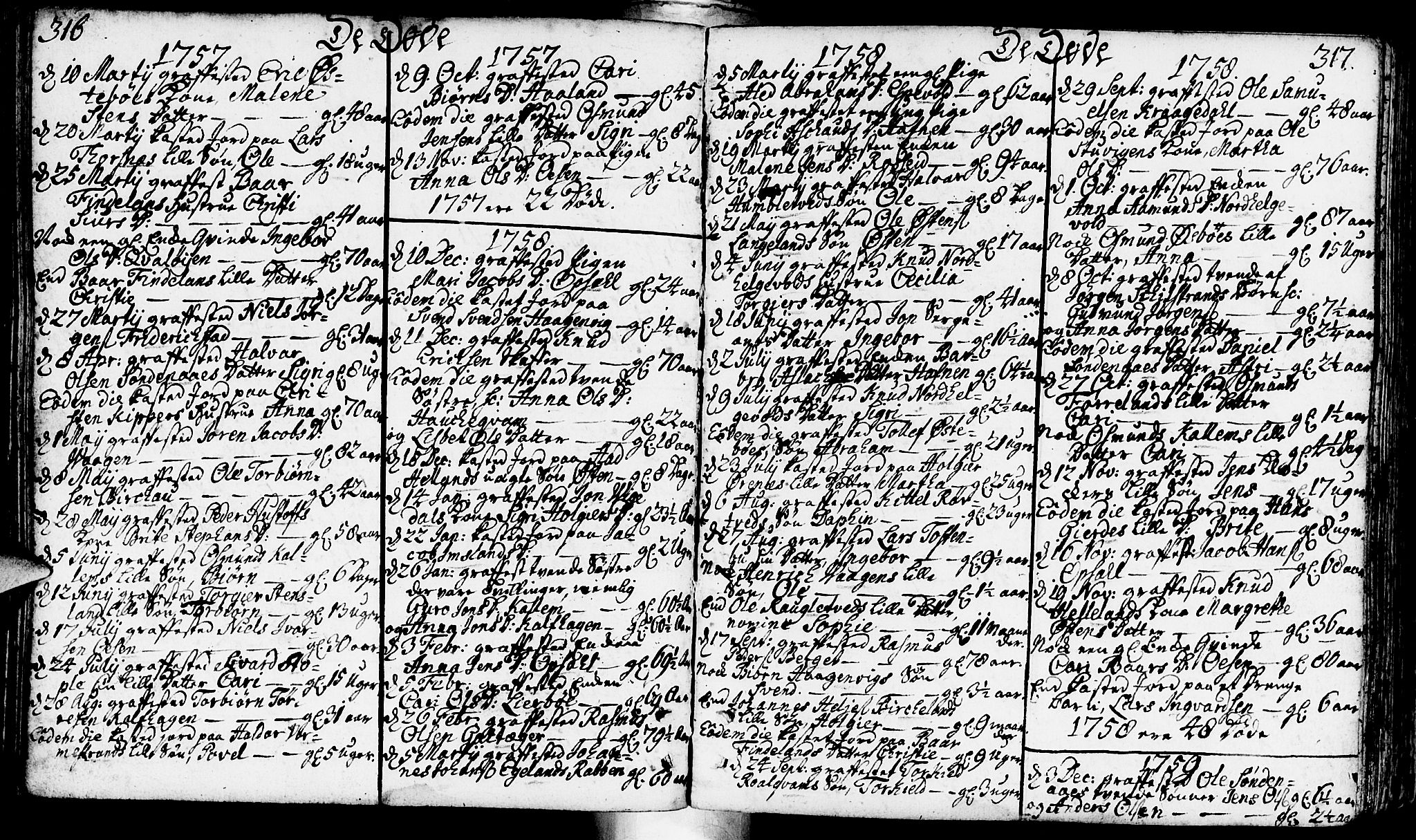 Vikedal sokneprestkontor, AV/SAST-A-101840/01/IV: Parish register (official) no. A 1, 1737-1778, p. 316-317