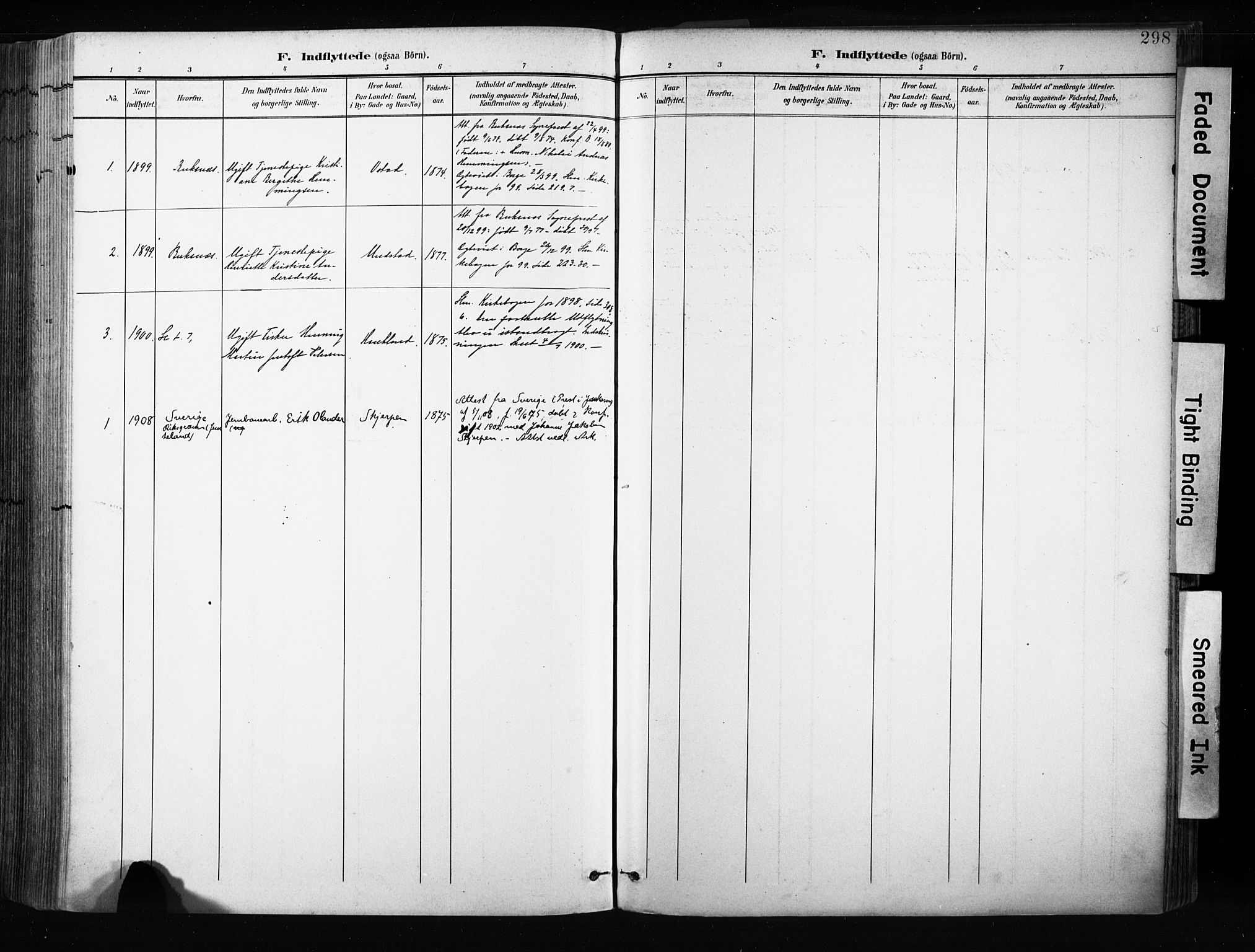 Ministerialprotokoller, klokkerbøker og fødselsregistre - Nordland, AV/SAT-A-1459/880/L1134: Parish register (official) no. 880A08, 1899-1908, p. 298