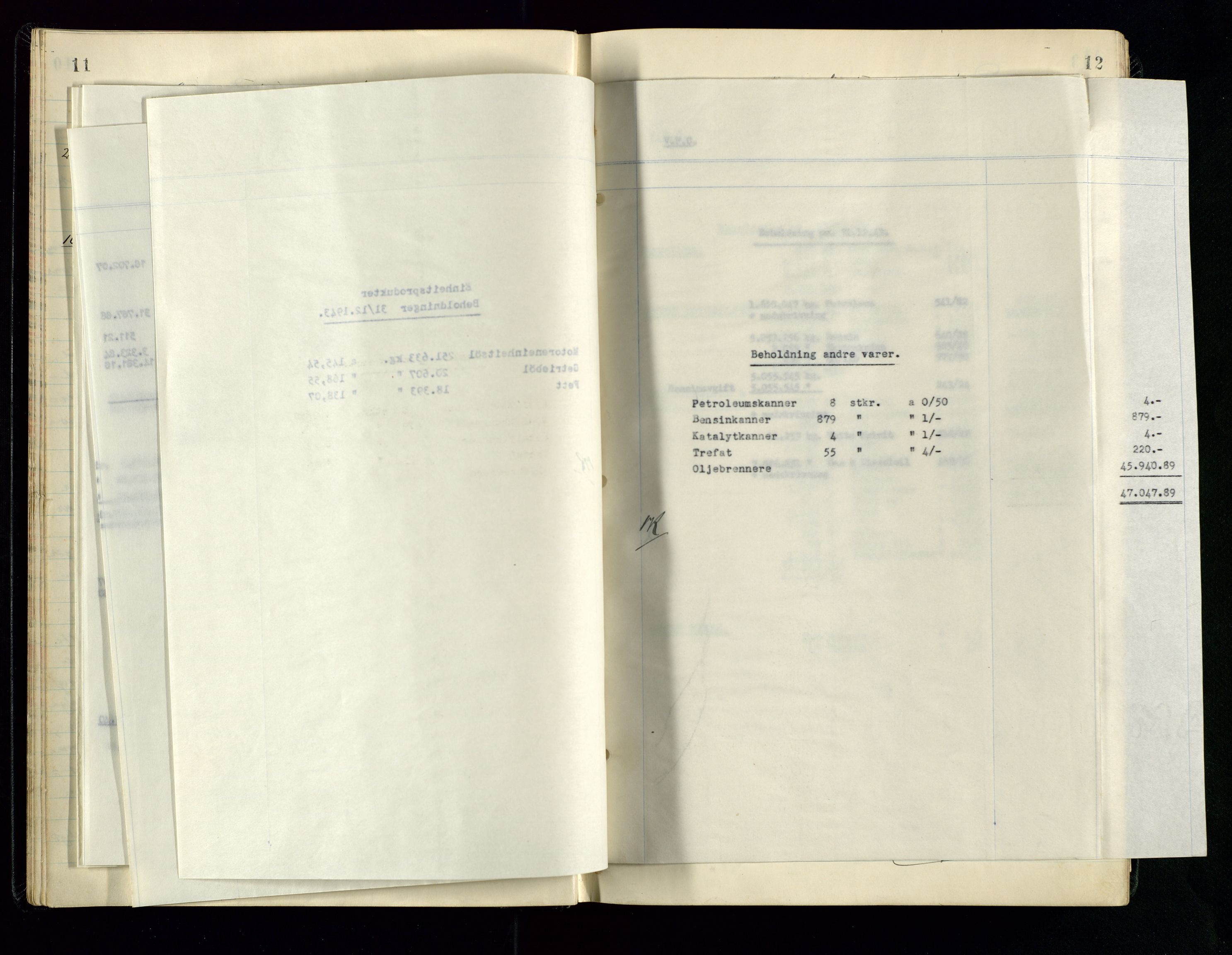 PA 1534 - Østlandske Petroleumscompagni A/S, AV/SAST-A-101954/A/Aa/L0005/0001: Direksjonsprotokoller / Den Administrerende Direksjon alle selskaper (referatprotokoll), 1943-1958