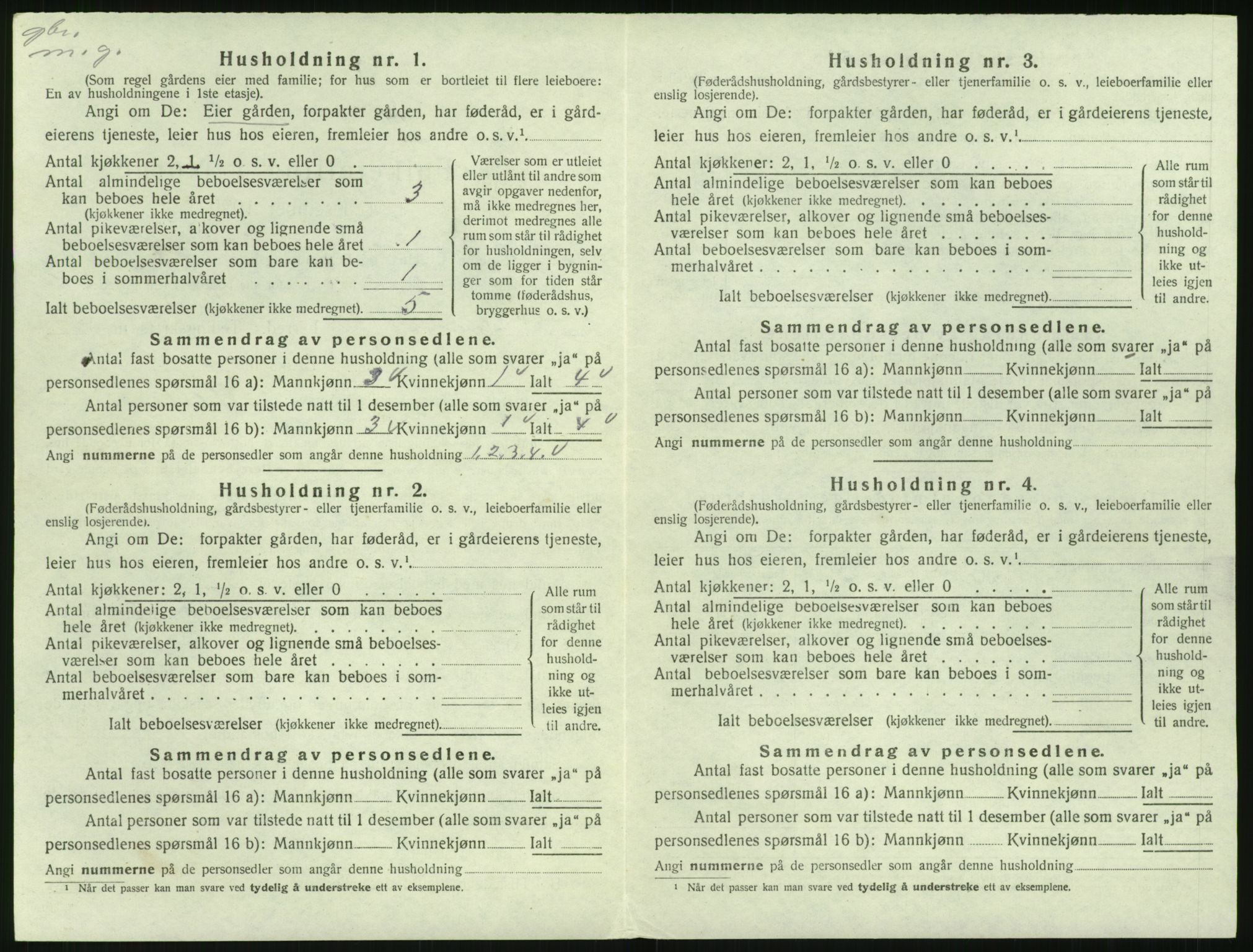 SAK, 1920 census for Eide, 1920, p. 283