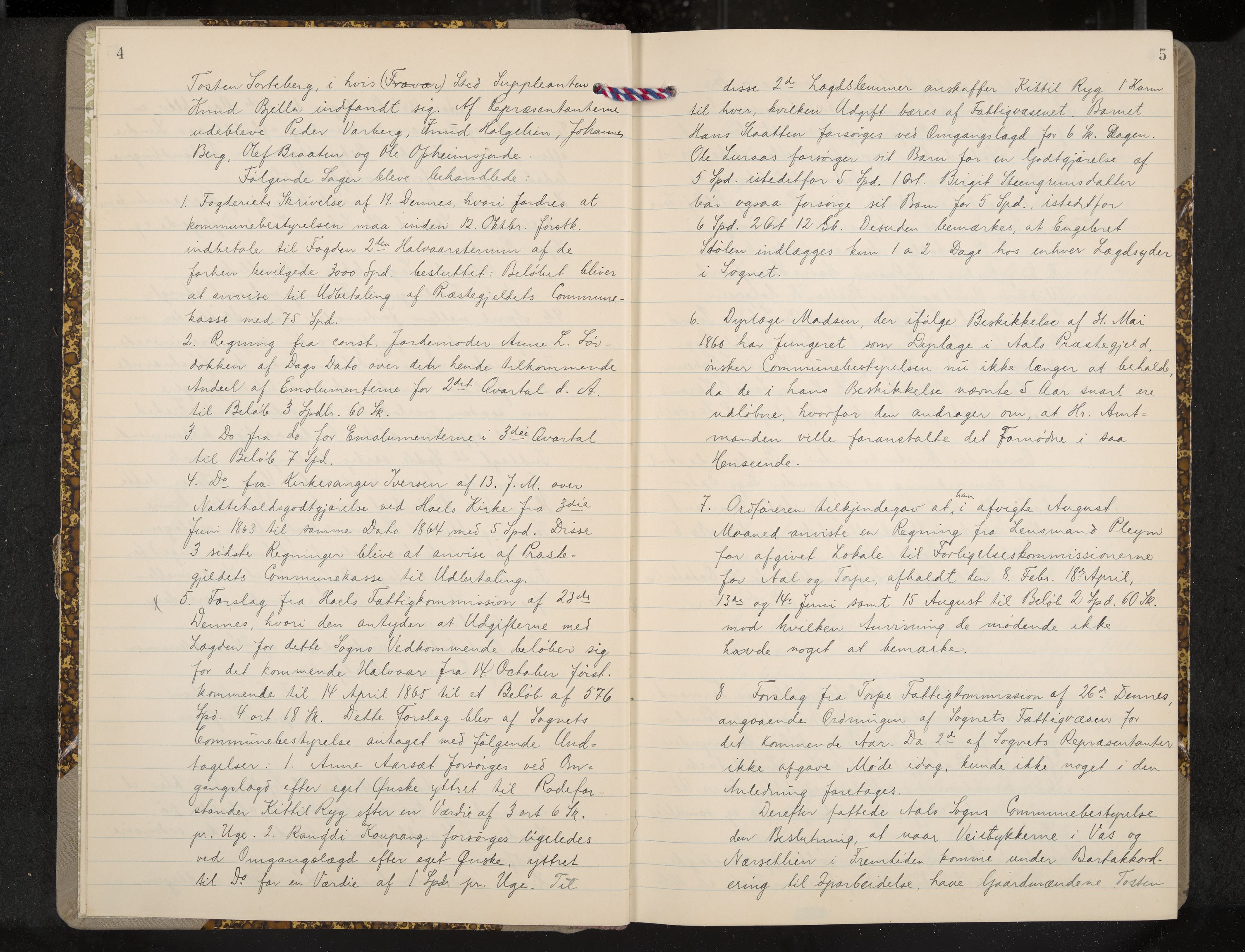 Ål formannskap og sentraladministrasjon, IKAK/0619021/A/Aa/L0003: Utskrift av møtebok, 1864-1880, p. 4-5