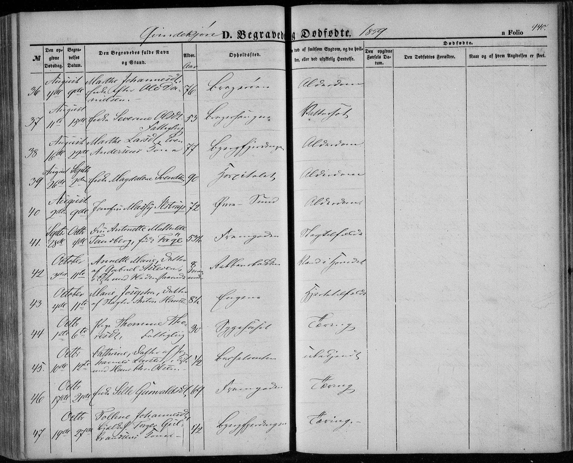 Bragernes kirkebøker, AV/SAKO-A-6/F/Fb/L0002: Parish register (official) no. II 2, 1848-1859, p. 440