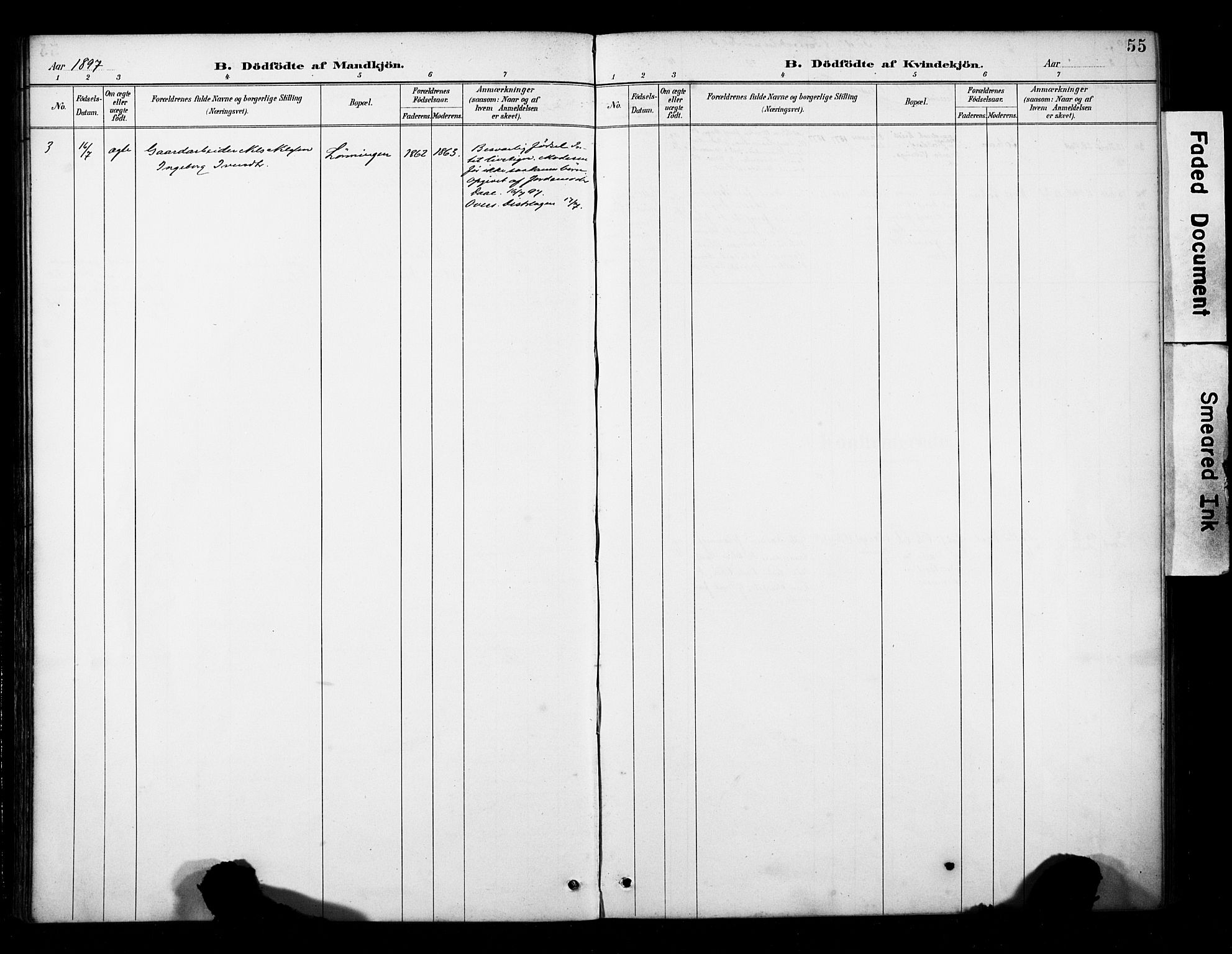 Fana Sokneprestembete, AV/SAB-A-75101/H/Haa/Haab/L0002: Parish register (official) no. B 2, 1890-1897, p. 55