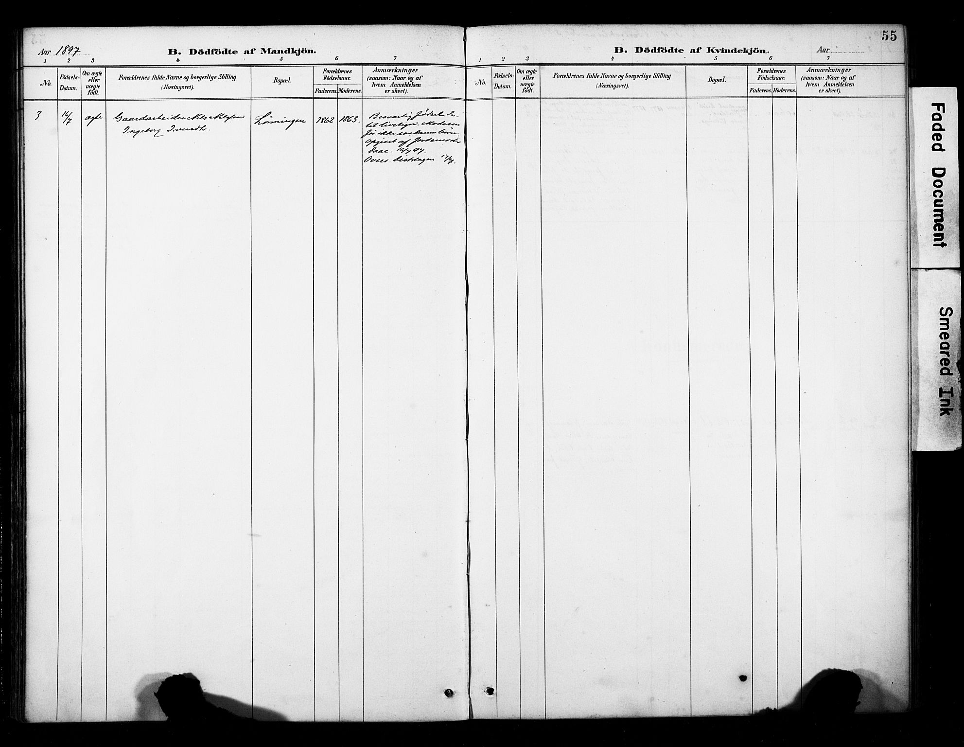 Fana Sokneprestembete, SAB/A-75101/H/Haa/Haab/L0002: Parish register (official) no. B 2, 1890-1897, p. 55