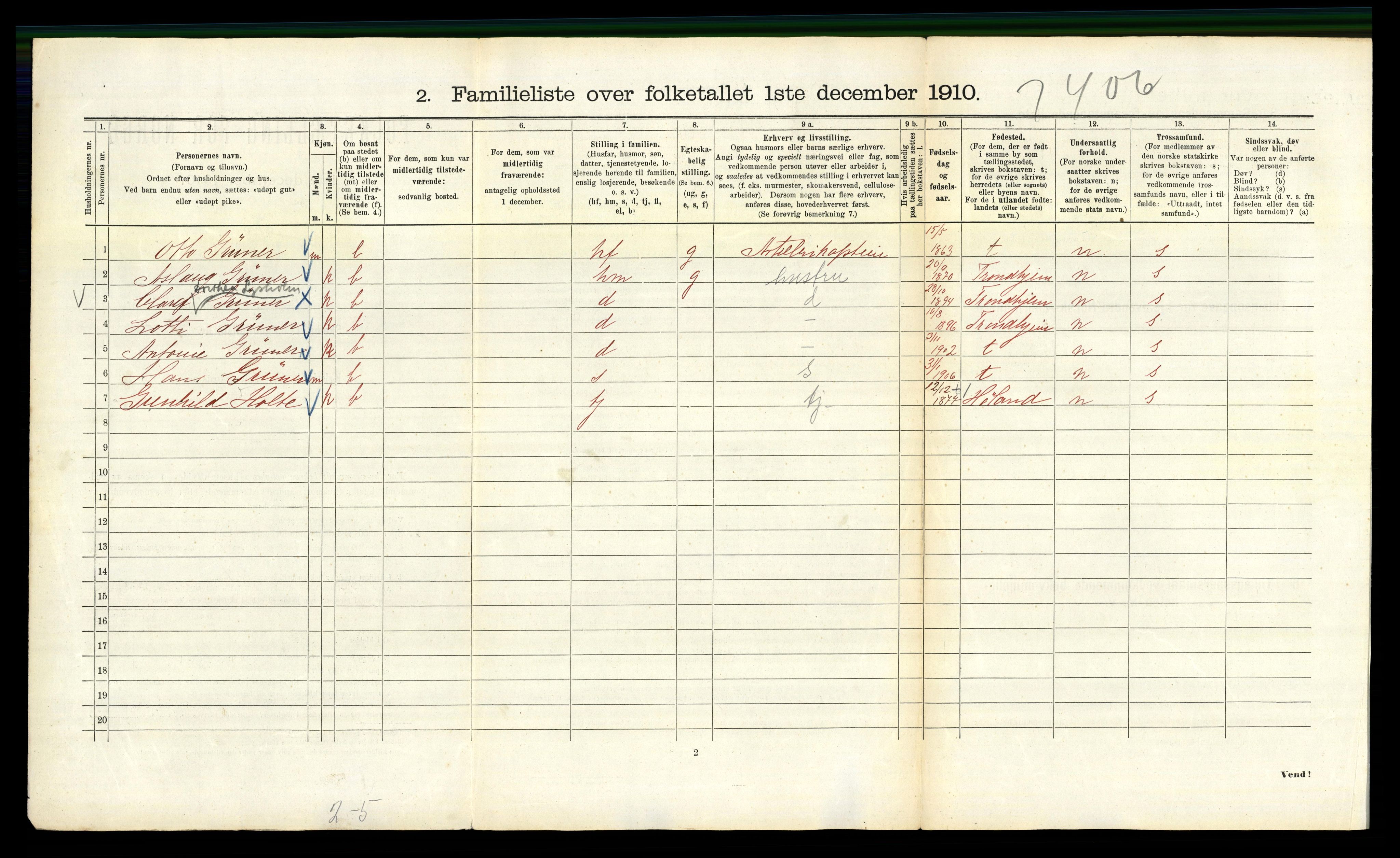 RA, 1910 census for Kristiania, 1910, p. 115452